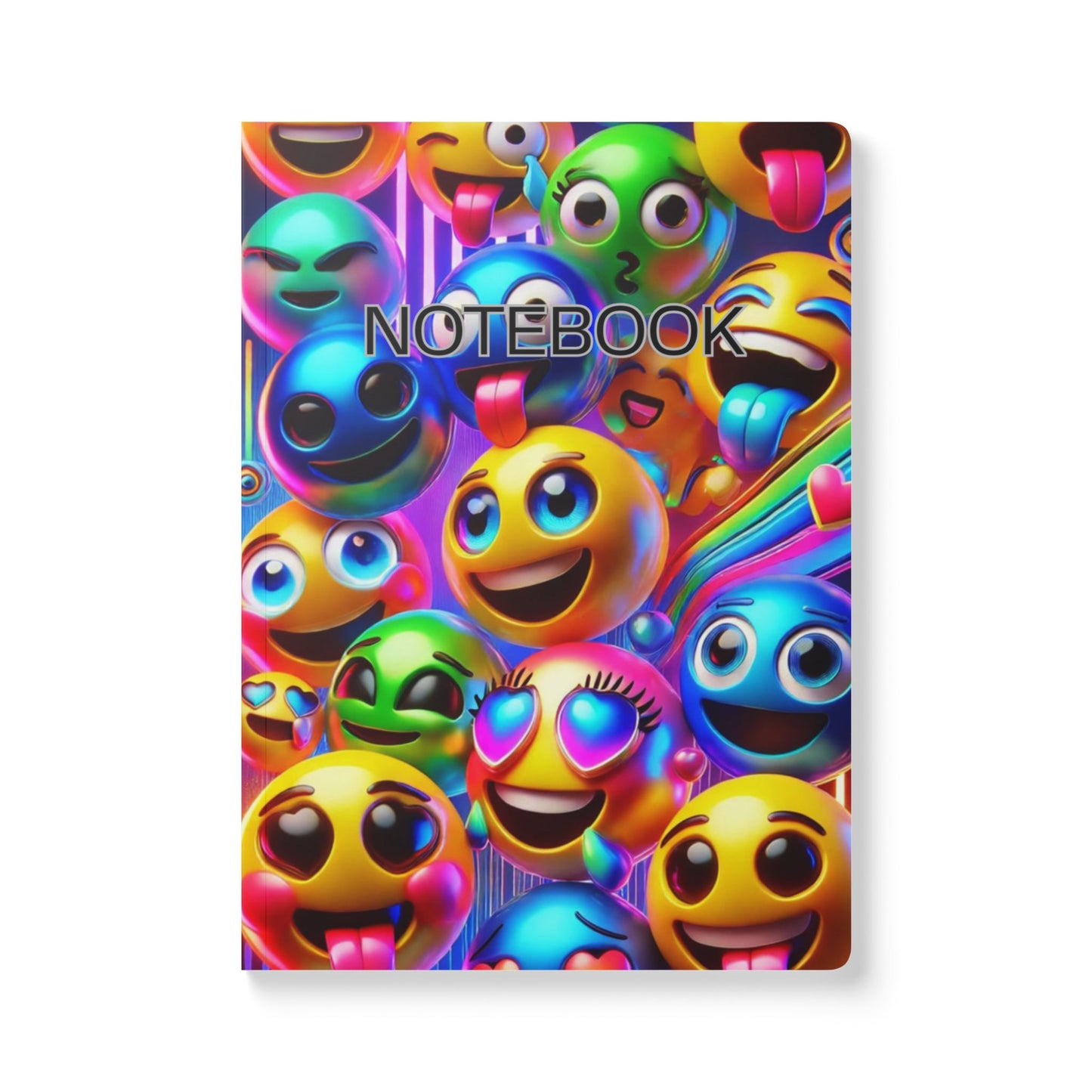 Vibrant Emoji Softcover Journal, Fun Notebook for Kids, Cute Diary for Teens, Gift for Students, Colorful Writing Pad