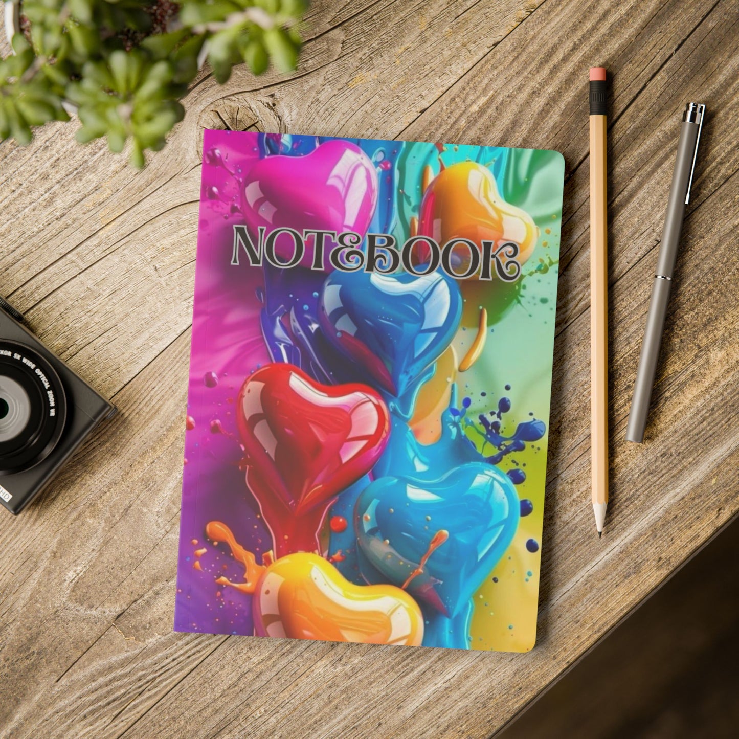 Vibrant Heart-Themed Softcover Journal, Colorful Notebook, Art Journal, Gift for Creatives, Love & Friendship Notes, Creative Writing Diary