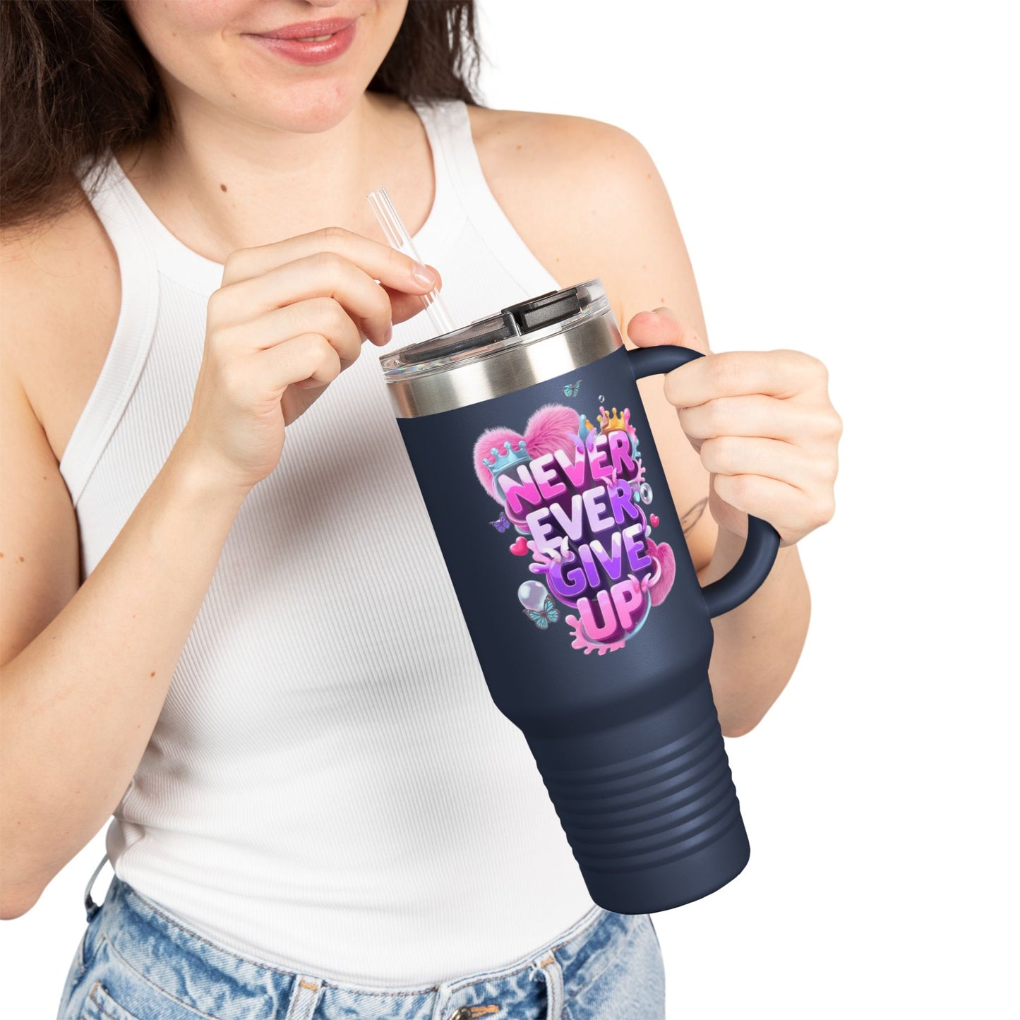 Motivational Insulated Travel Tumbler - 40oz