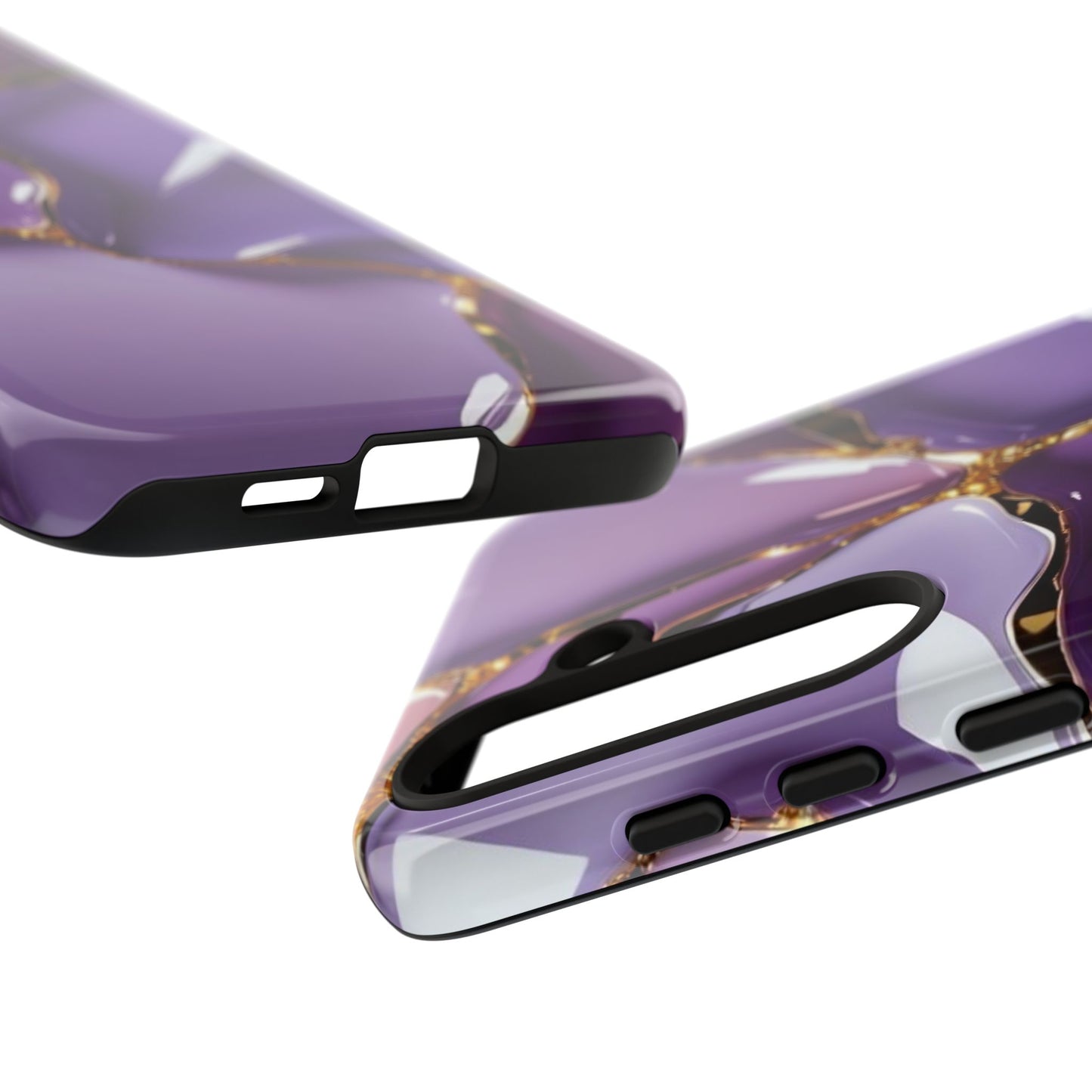 Elegant Phone Case with Purple Marble Design, Tough Phone Cover, Chic Mobile Accessory, Unique Gift for Her, Stylish Phone Protector - Samsung case