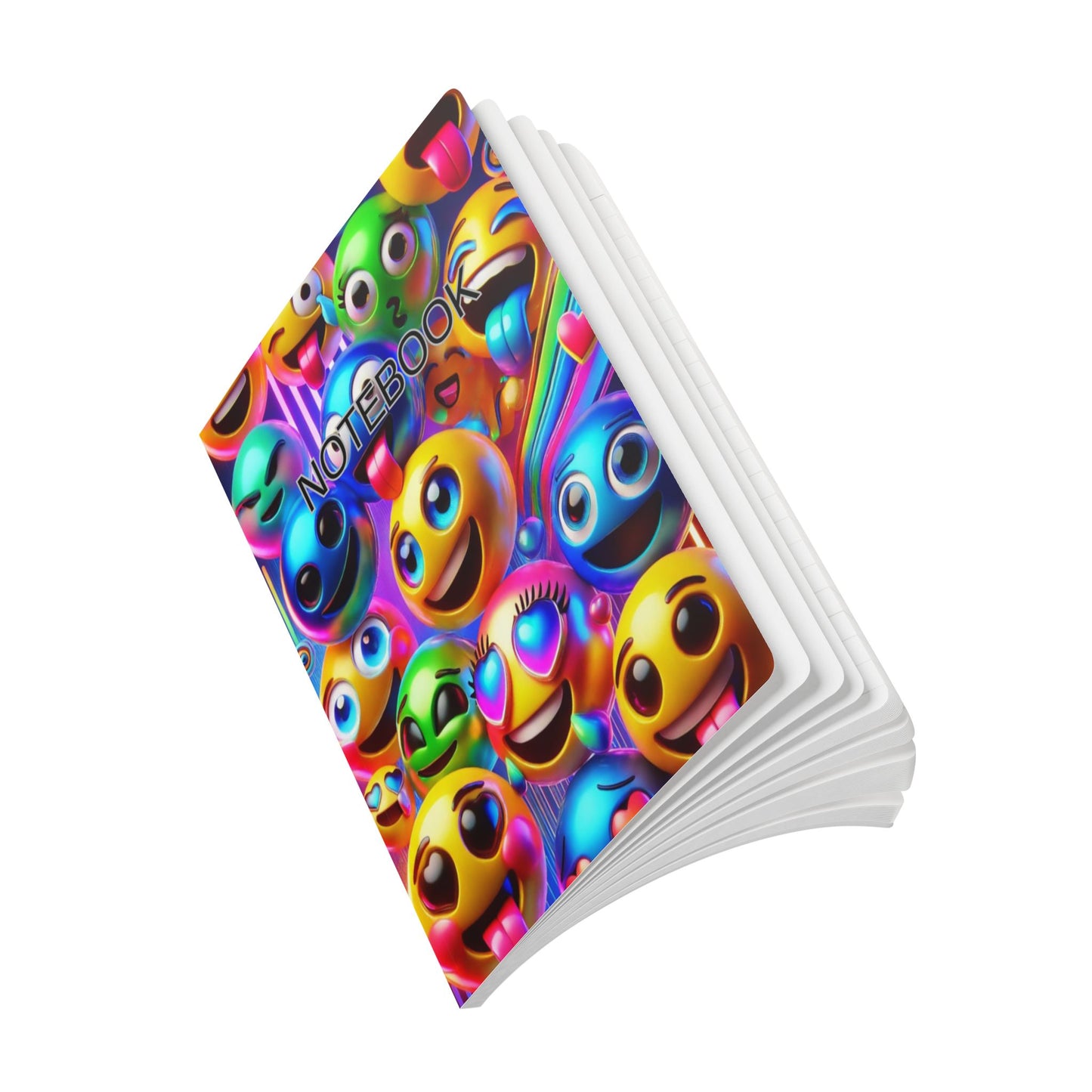 Vibrant Emoji Softcover Journal, Fun Notebook for Kids, Cute Diary for Teens, Gift for Students, Colorful Writing Pad