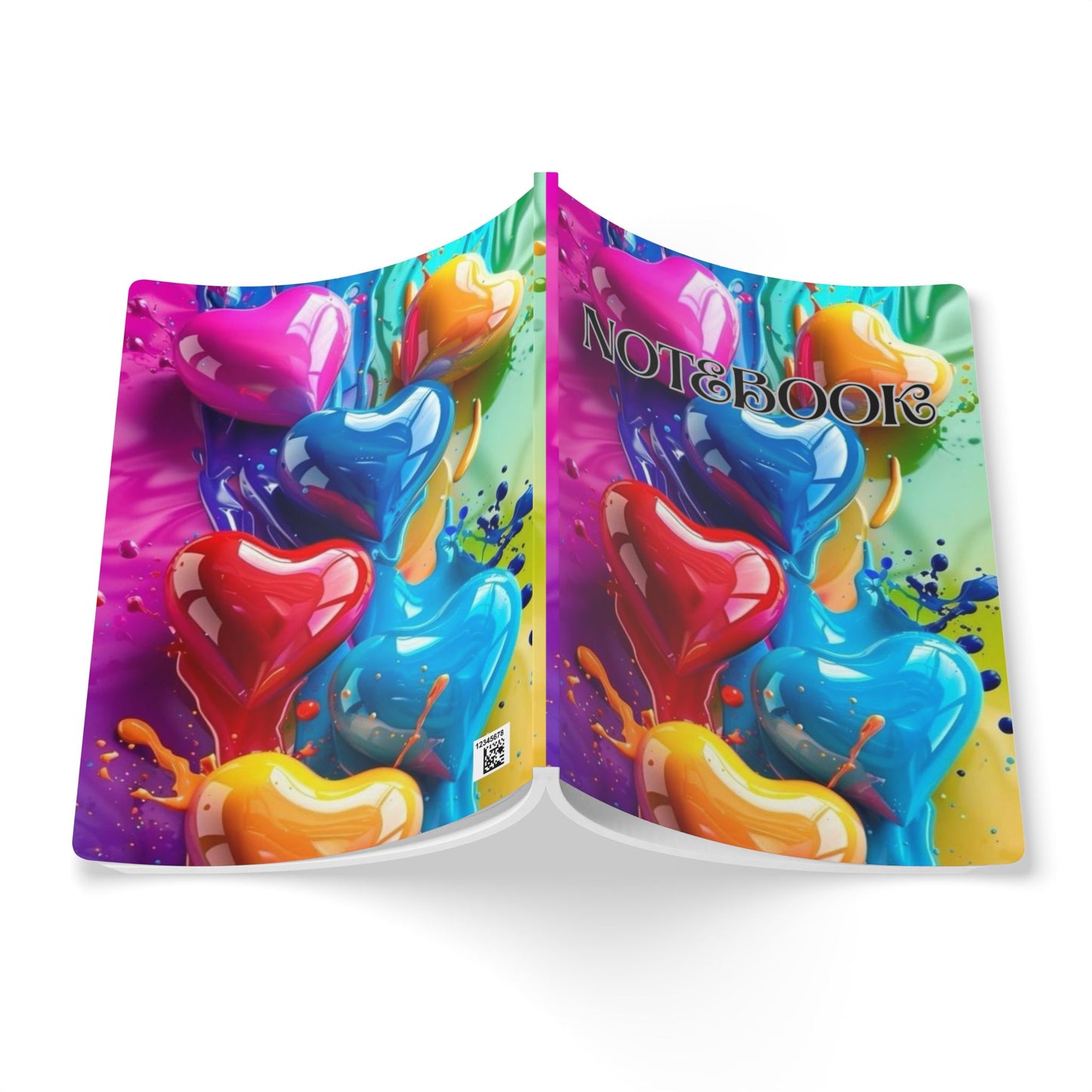 Vibrant Heart-Themed Softcover Journal, Colorful Notebook, Art Journal, Gift for Creatives, Love & Friendship Notes, Creative Writing Diary
