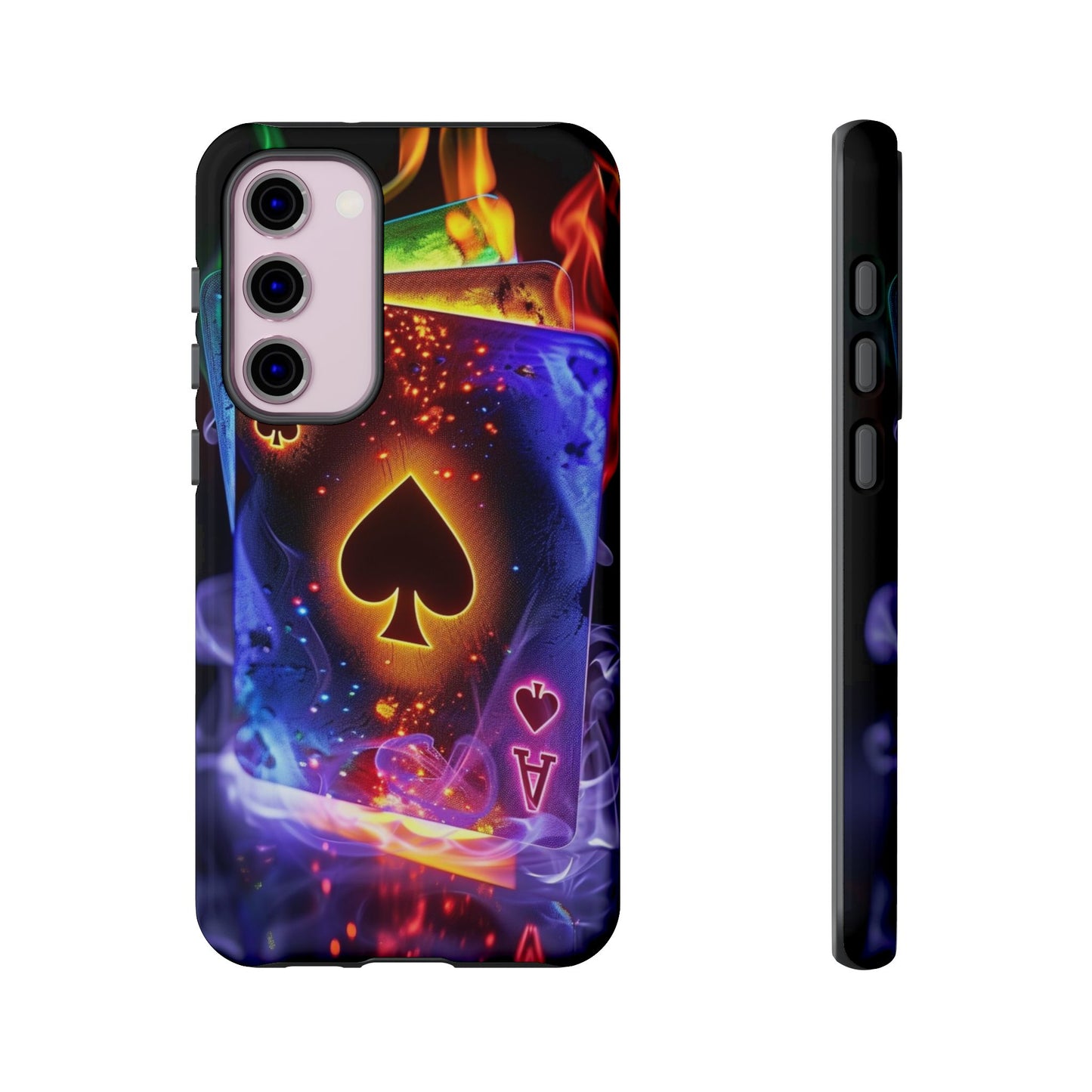 Vibrant Phone Case with Ace of Spades Design, Tough Phone Cover, Colorful Gift for Gamer| Samsung Case
