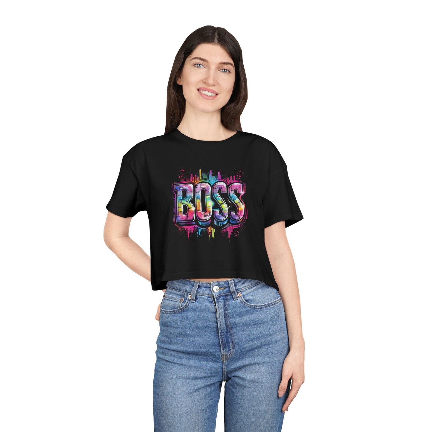 Boss Babe Women's Crop Tee | Trendy Urban Fashion Top | Perfect Gift for Bosses | Stylish Summer Tee | Empowerment Tee