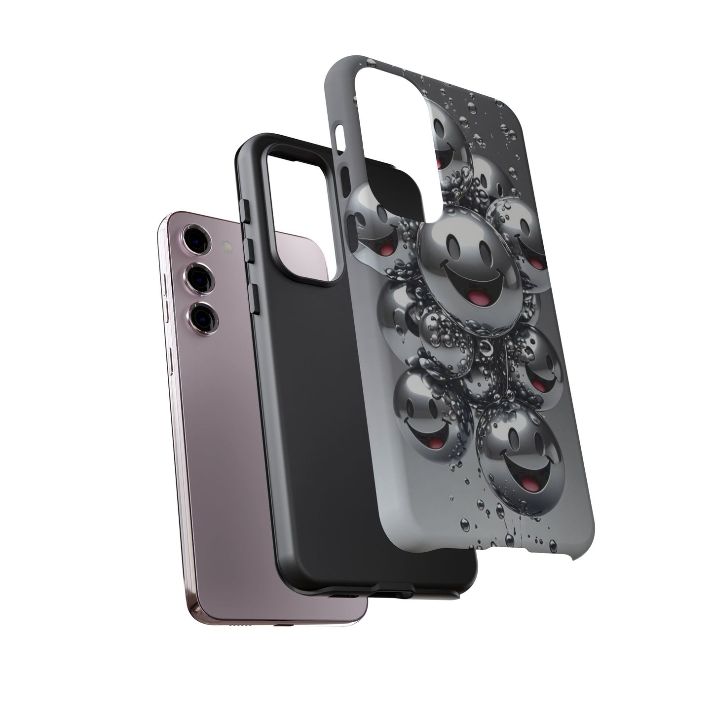 Cheerful Phone Case with Smiley Faces, Tough and Fun Case for You, Gift for Friends, Unique Smartphone Cover, Bubble Design | Samsung Case