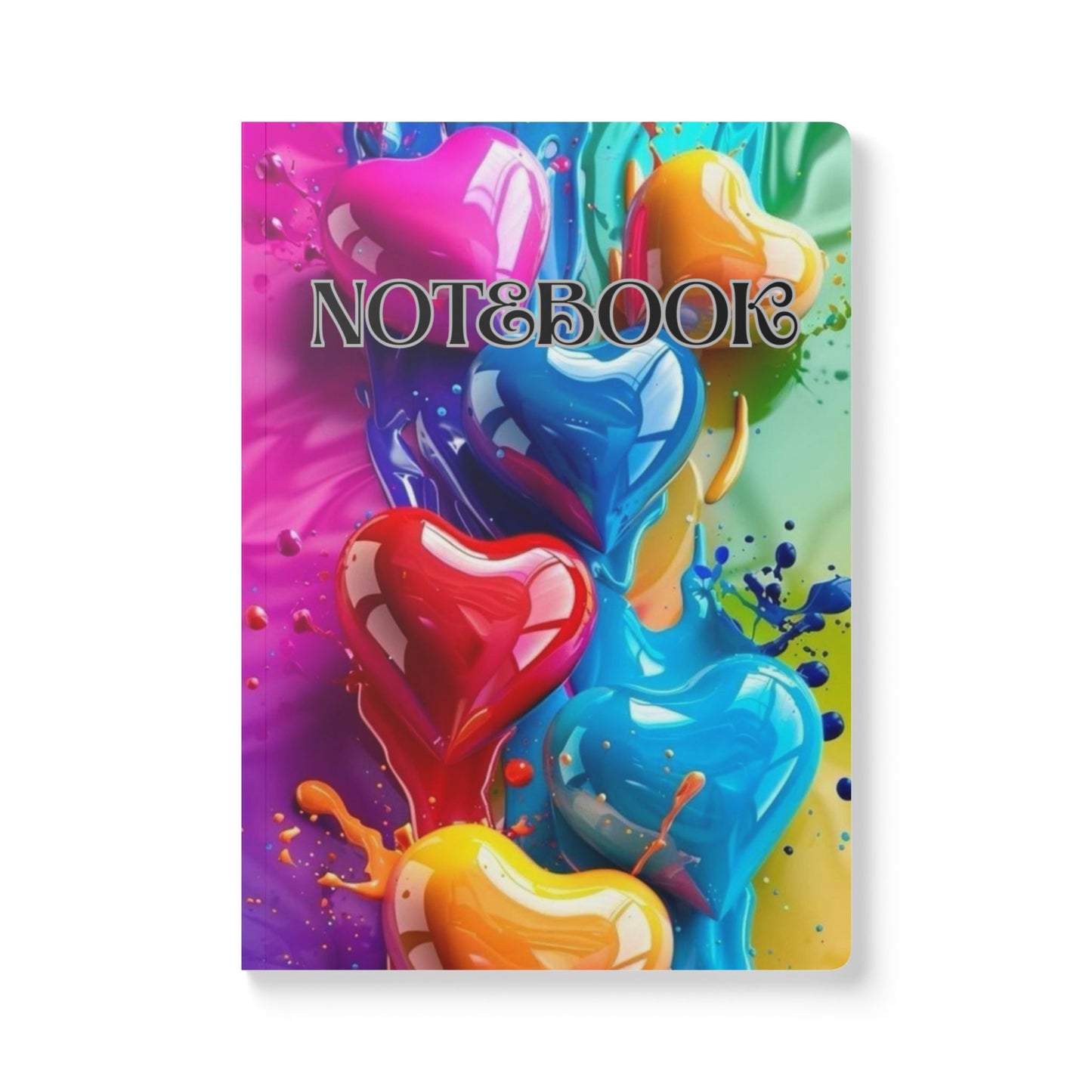 Vibrant Heart-Themed Softcover Journal, Colorful Notebook, Art Journal, Gift for Creatives, Love & Friendship Notes, Creative Writing Diary