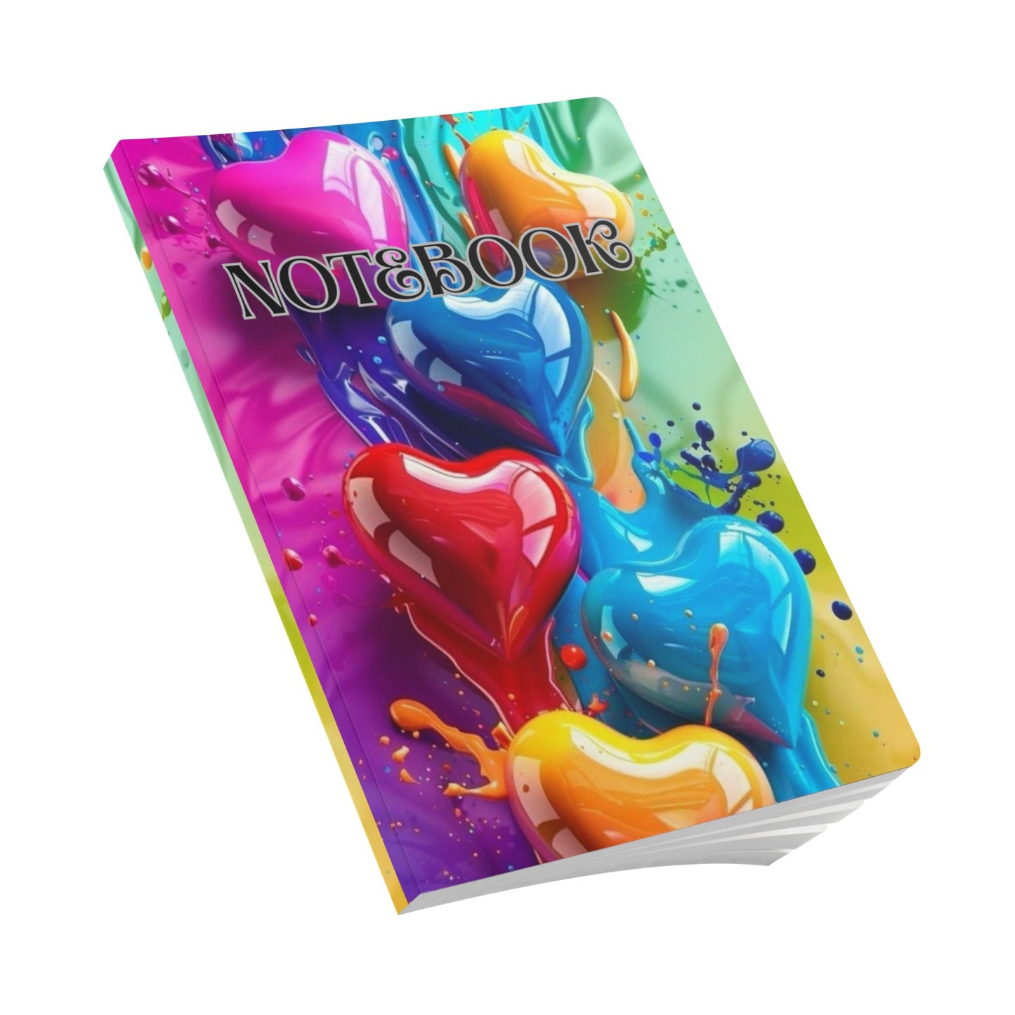 Vibrant Heart-Themed Softcover Journal, Colorful Notebook, Art Journal, Gift for Creatives, Love & Friendship Notes, Creative Writing Diary