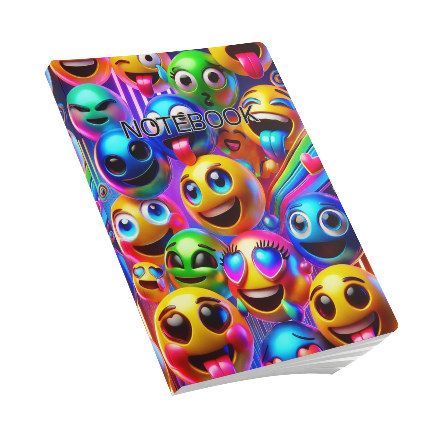 Vibrant Emoji Softcover Journal, Fun Notebook for Kids, Cute Diary for Teens, Gift for Students, Colorful Writing Pad