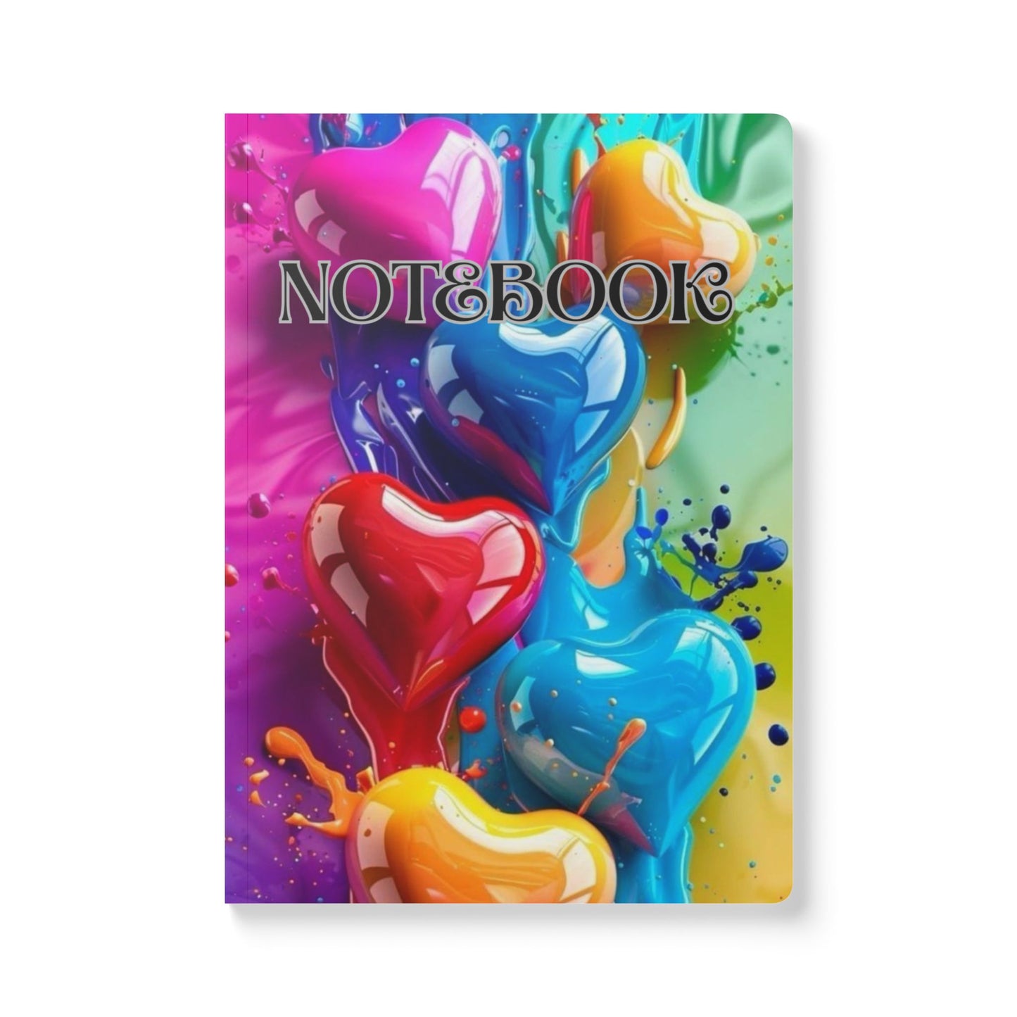 Vibrant Heart-Themed Softcover Journal, Colorful Notebook, Art Journal, Gift for Creatives, Love & Friendship Notes, Creative Writing Diary