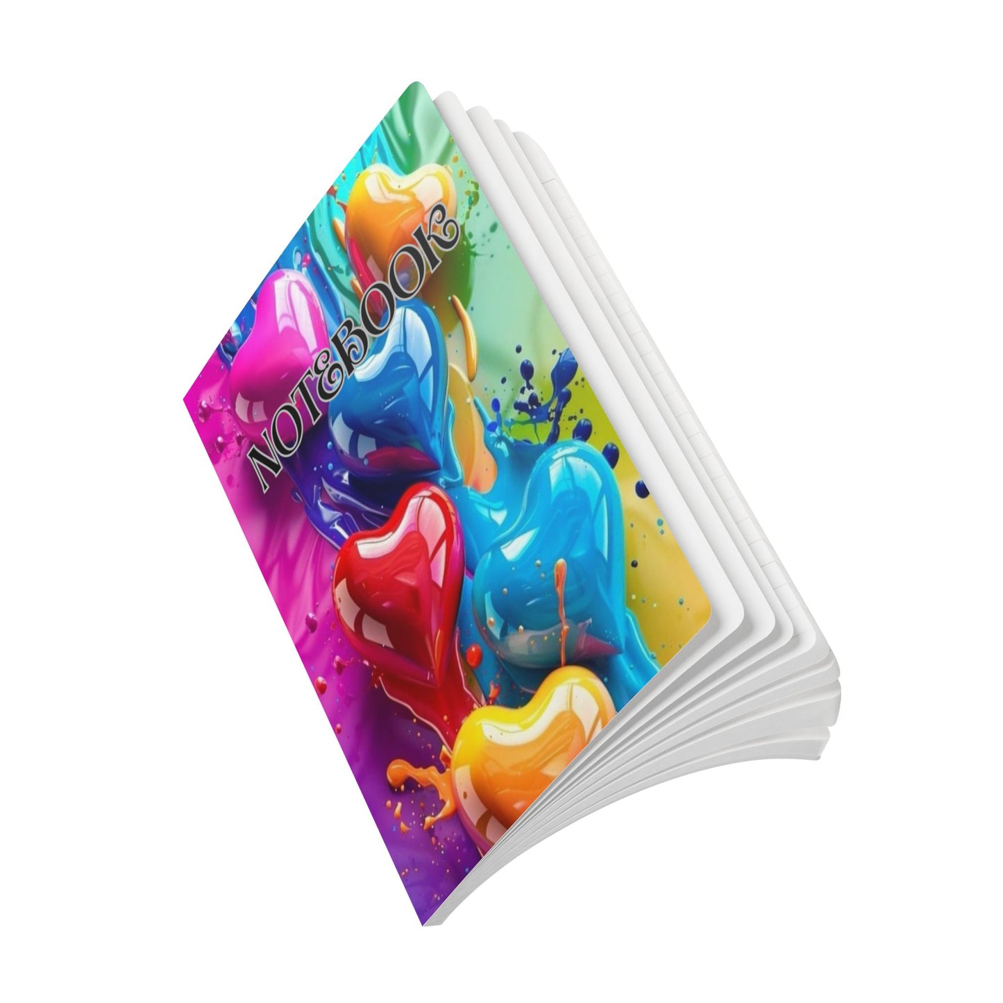 Vibrant Heart-Themed Softcover Journal, Colorful Notebook, Art Journal, Gift for Creatives, Love & Friendship Notes, Creative Writing Diary