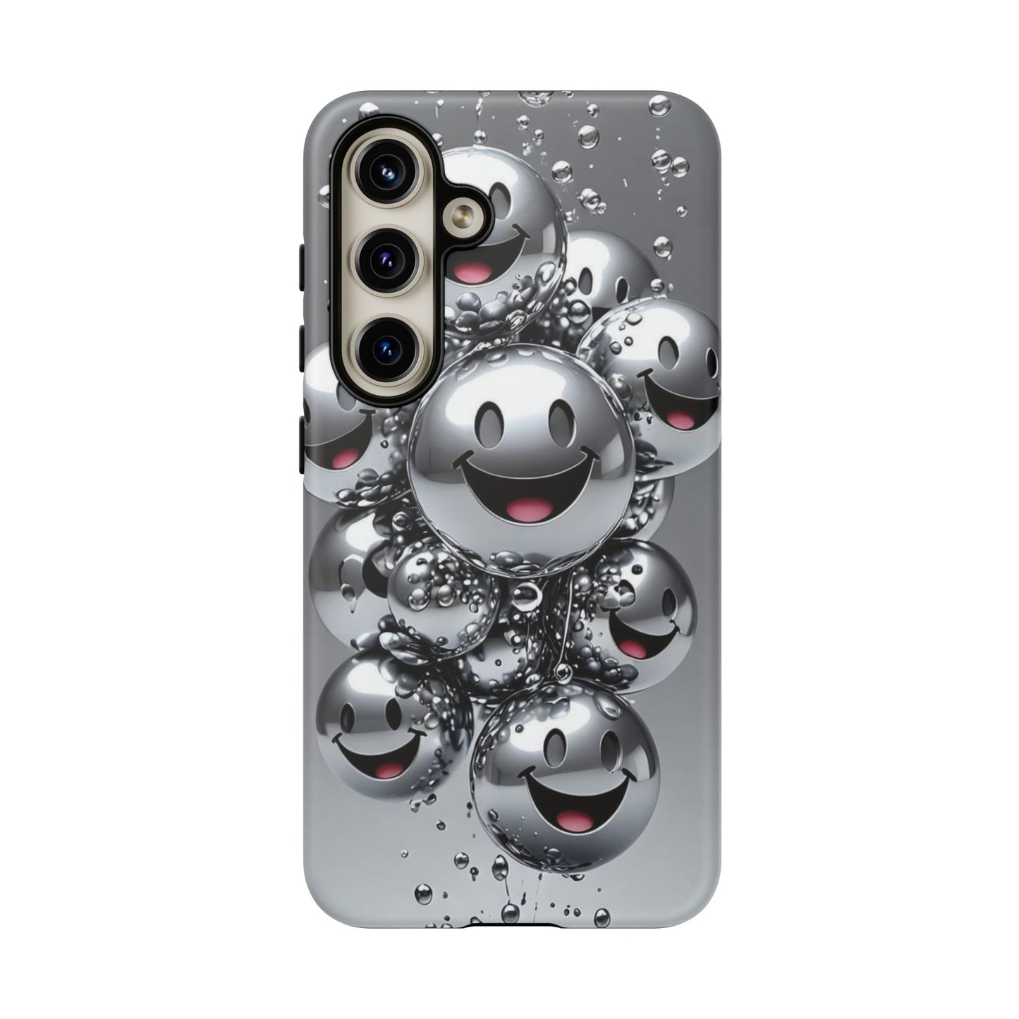 Cheerful Phone Case with Smiley Faces, Tough and Fun Case for You, Gift for Friends, Unique Smartphone Cover, Bubble Design | Samsung Case
