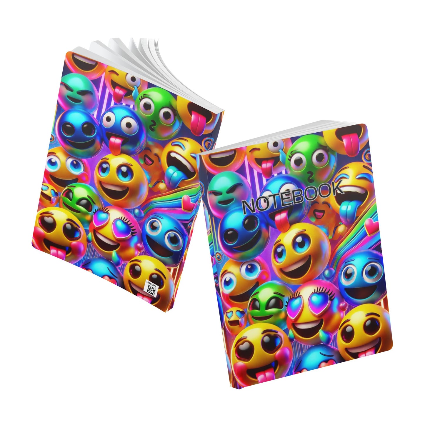 Vibrant Emoji Softcover Journal, Fun Notebook for Kids, Cute Diary for Teens, Gift for Students, Colorful Writing Pad