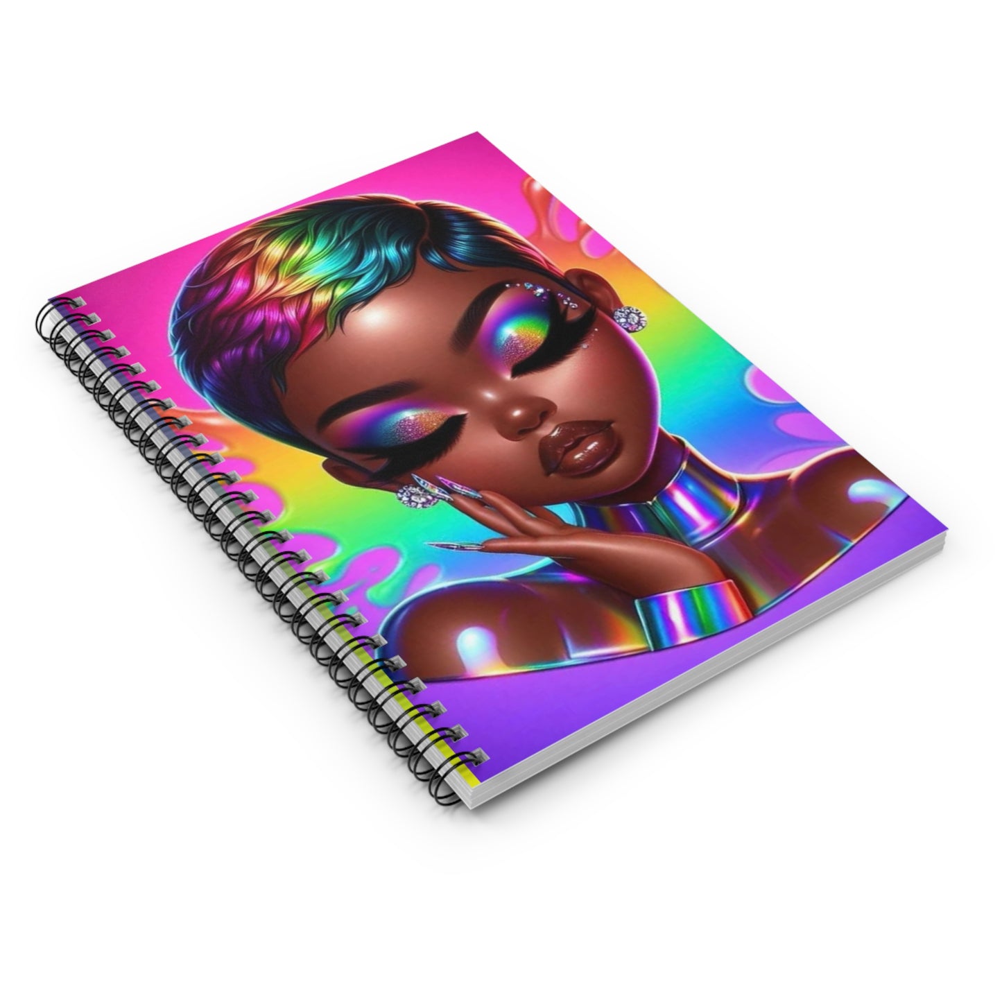 Rainbow Vibe Spiral Notebook, Colorful Art Journal, Aesthetic Stationery, Gift for Artists, Cute Diary
