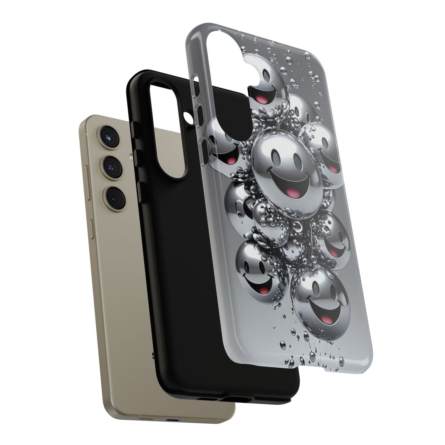 Cheerful Phone Case with Smiley Faces, Tough and Fun Case for You, Gift for Friends, Unique Smartphone Cover, Bubble Design | Samsung Case