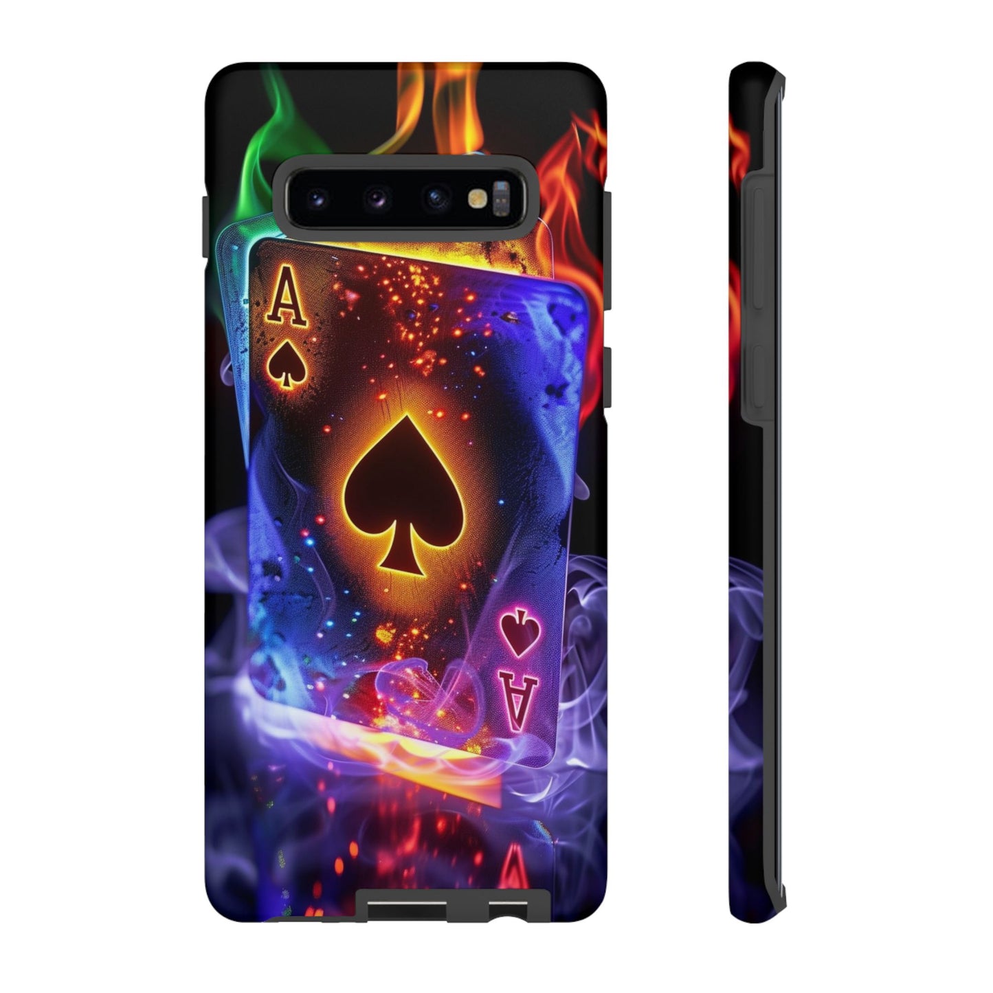 Vibrant Phone Case with Ace of Spades Design, Tough Phone Cover, Colorful Gift for Gamer| Samsung Case