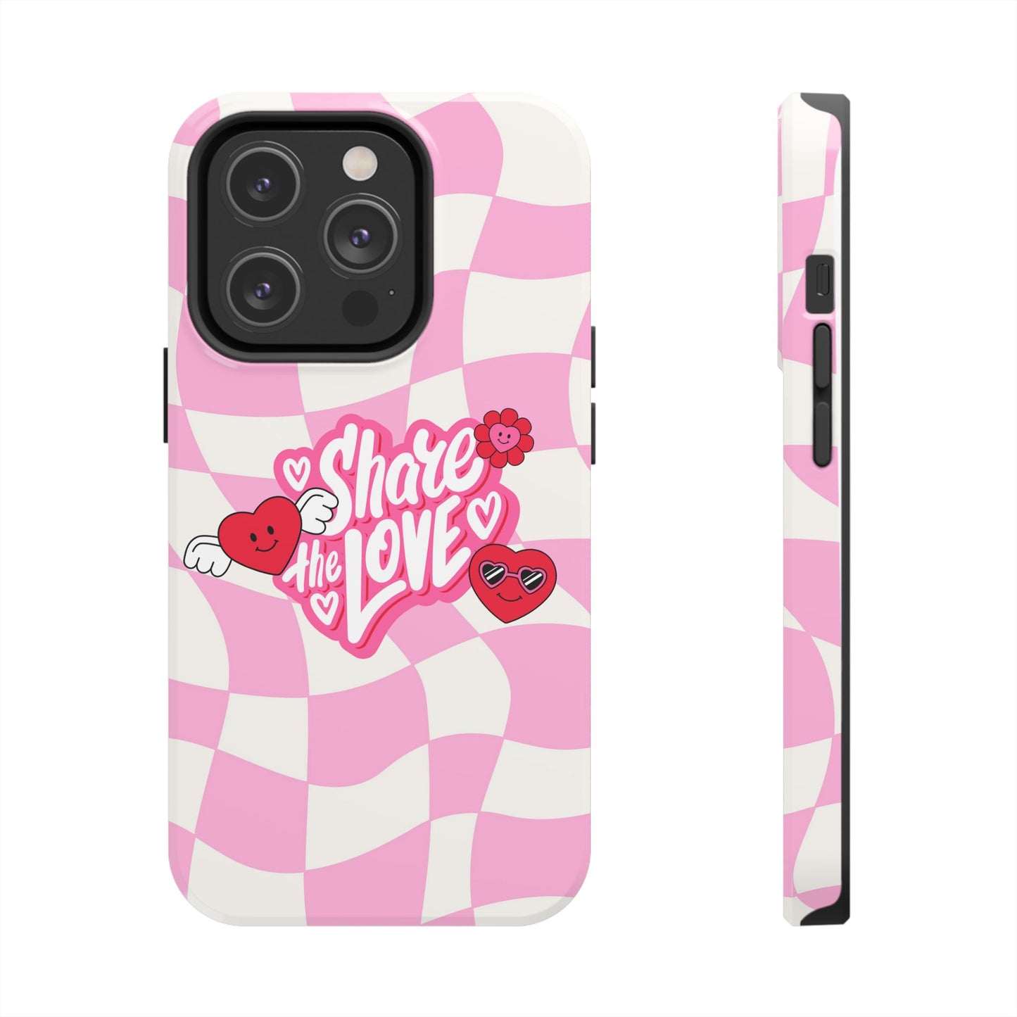 Share the Love Tough Phone Cases - Cute Heart Designs for Valentine's Day, Cute Phone Accessories, Gifts for Teens, Stylish Phone Covers