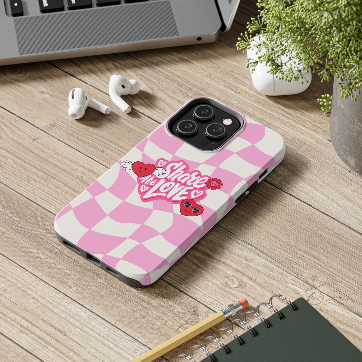 Share the Love Tough Phone Cases - Cute Heart Designs for Valentine's Day, Cute Phone Accessories, Gifts for Teens, Stylish Phone Covers