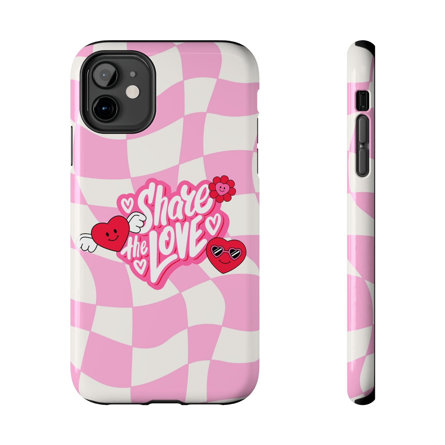 Share the Love Tough Phone Cases - Cute Heart Designs for Valentine's Day, Cute Phone Accessories, Gifts for Teens, Stylish Phone Covers