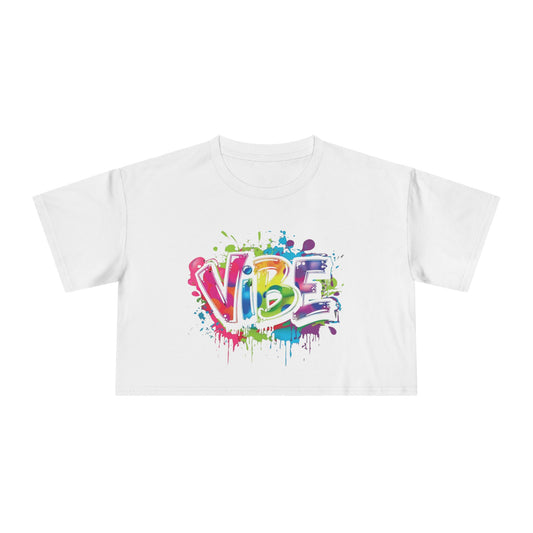 Colorful Vibe Women's Crop Tee | Trendy Graphic Crop Top, Summer Outfit, Festival Wear, Inspirational Gift, Streetwear Style
