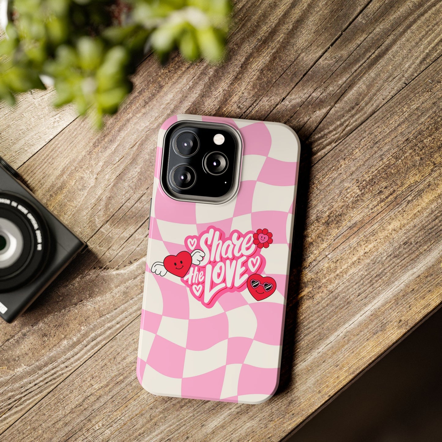 Share the Love Tough Phone Cases - Cute Heart Designs for Valentine's Day, Cute Phone Accessories, Gifts for Teens, Stylish Phone Covers