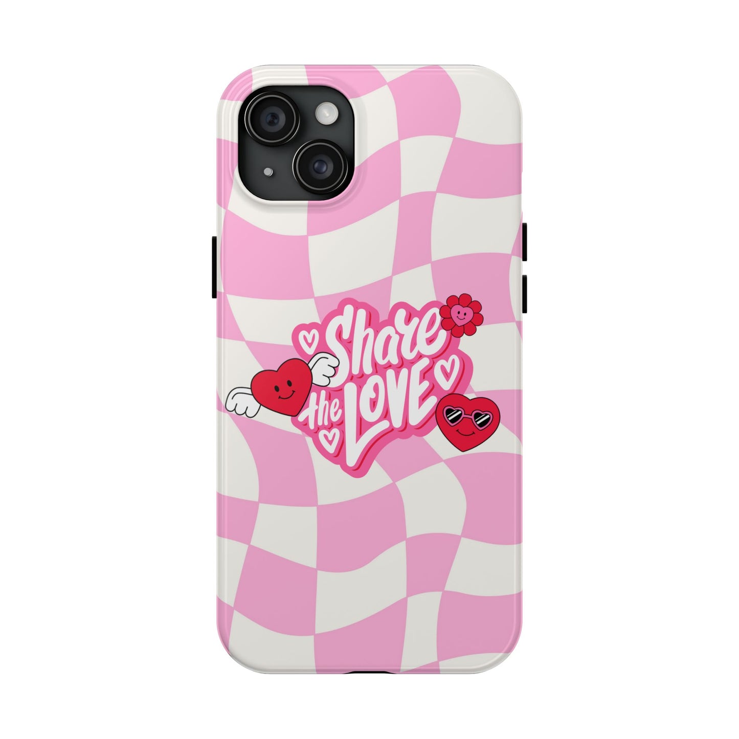Share the Love Tough Phone Cases - Cute Heart Designs for Valentine's Day, Cute Phone Accessories, Gifts for Teens, Stylish Phone Covers