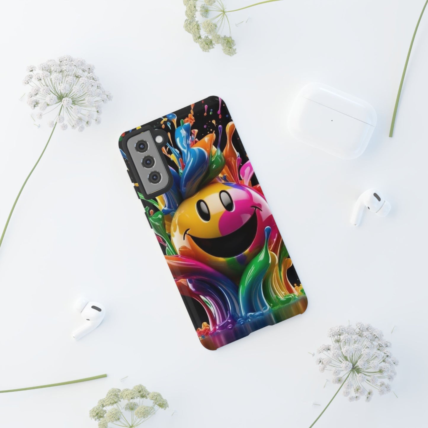 Colorful Smiley Phone Case - Fun and Funky, Vibrant Design, Gift for Friends, Cute Accessories, Unique Phone Cover | Samsung Case