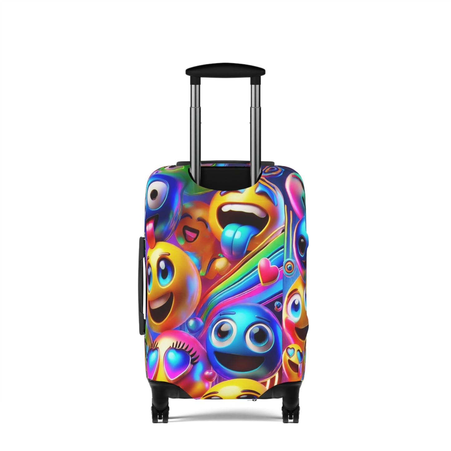 Vibrant Emoji Luggage Cover, Fun Travel Accessory, Personalized Luggage Protector, Gifts for Travelers, Colorful Suitcase Cover
