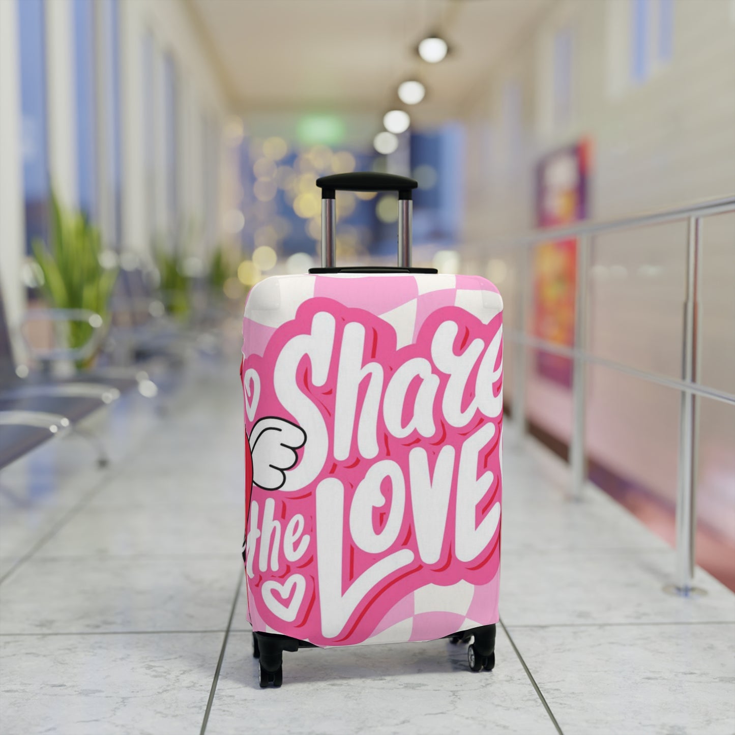 Colorful Luggage Cover - Share the Love, Travel Accessory, Suitcase Protector, Gift for Travelers, Fun Travel Gear | Suitcase