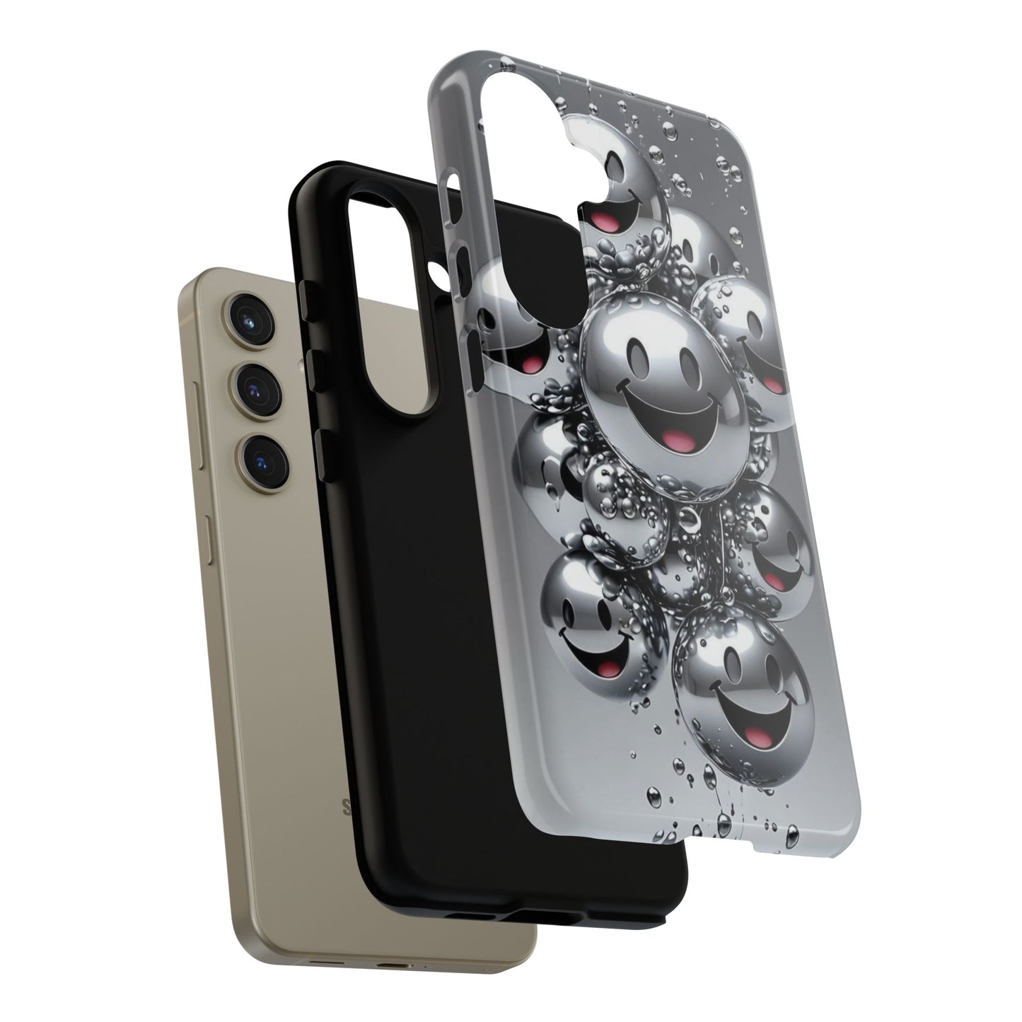 Cheerful Phone Case with Smiley Faces, Tough and Fun Case for You, Gift for Friends, Unique Smartphone Cover, Bubble Design | Samsung Case