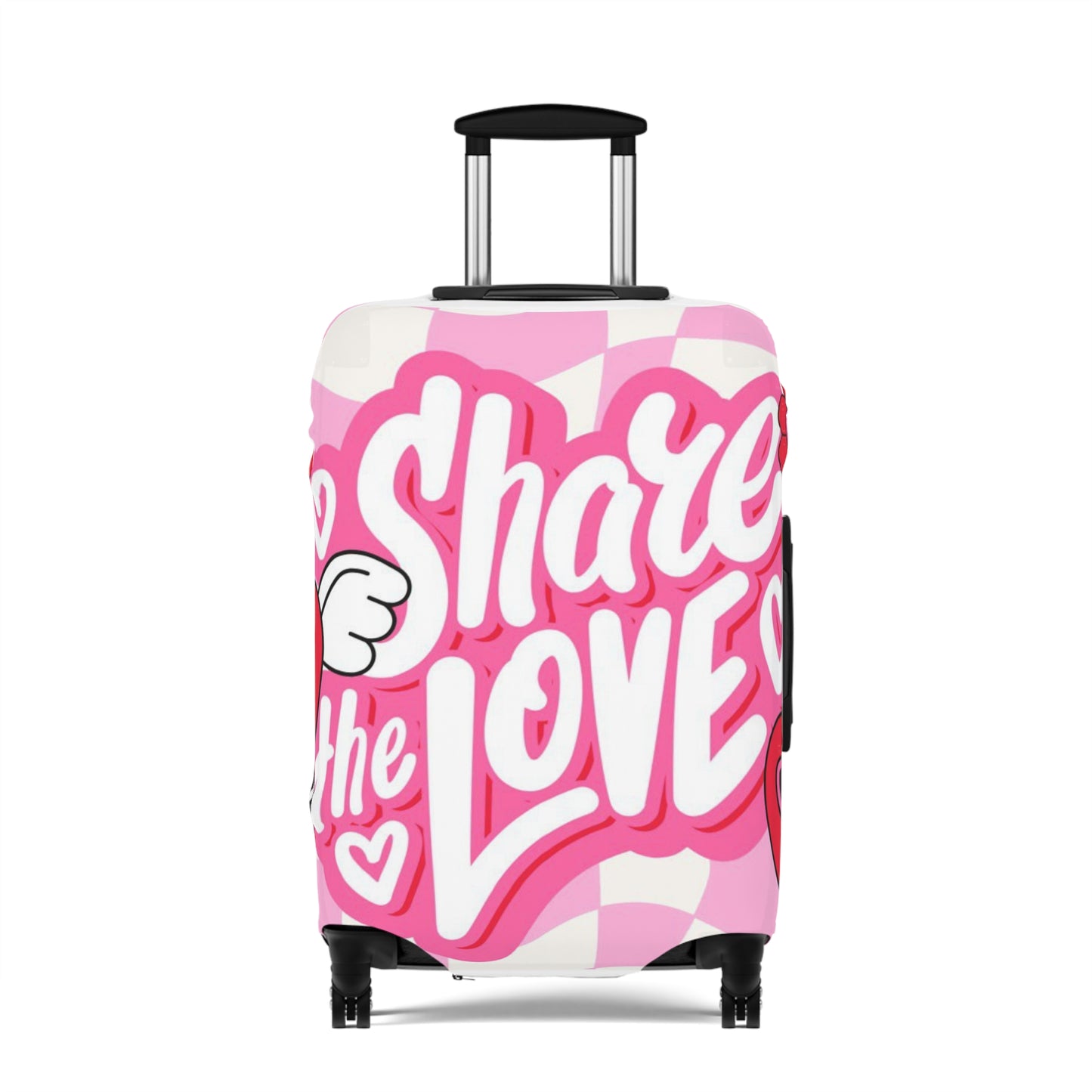 Colorful Luggage Cover - Share the Love, Travel Accessory, Suitcase Protector, Gift for Travelers, Fun Travel Gear | Suitcase
