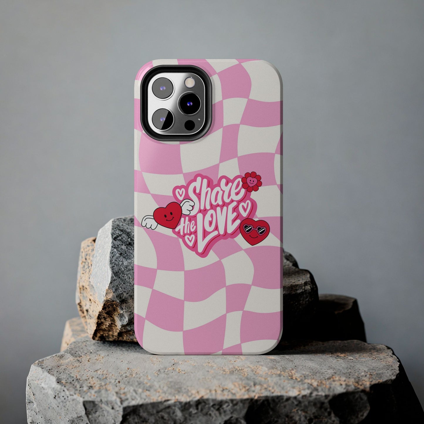 Share the Love Tough Phone Cases - Cute Heart Designs for Valentine's Day, Cute Phone Accessories, Gifts for Teens, Stylish Phone Covers