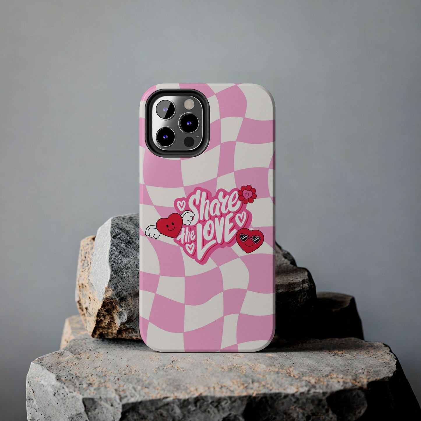 Share the Love Tough Phone Cases - Cute Heart Designs for Valentine's Day, Cute Phone Accessories, Gifts for Teens, Stylish Phone Covers