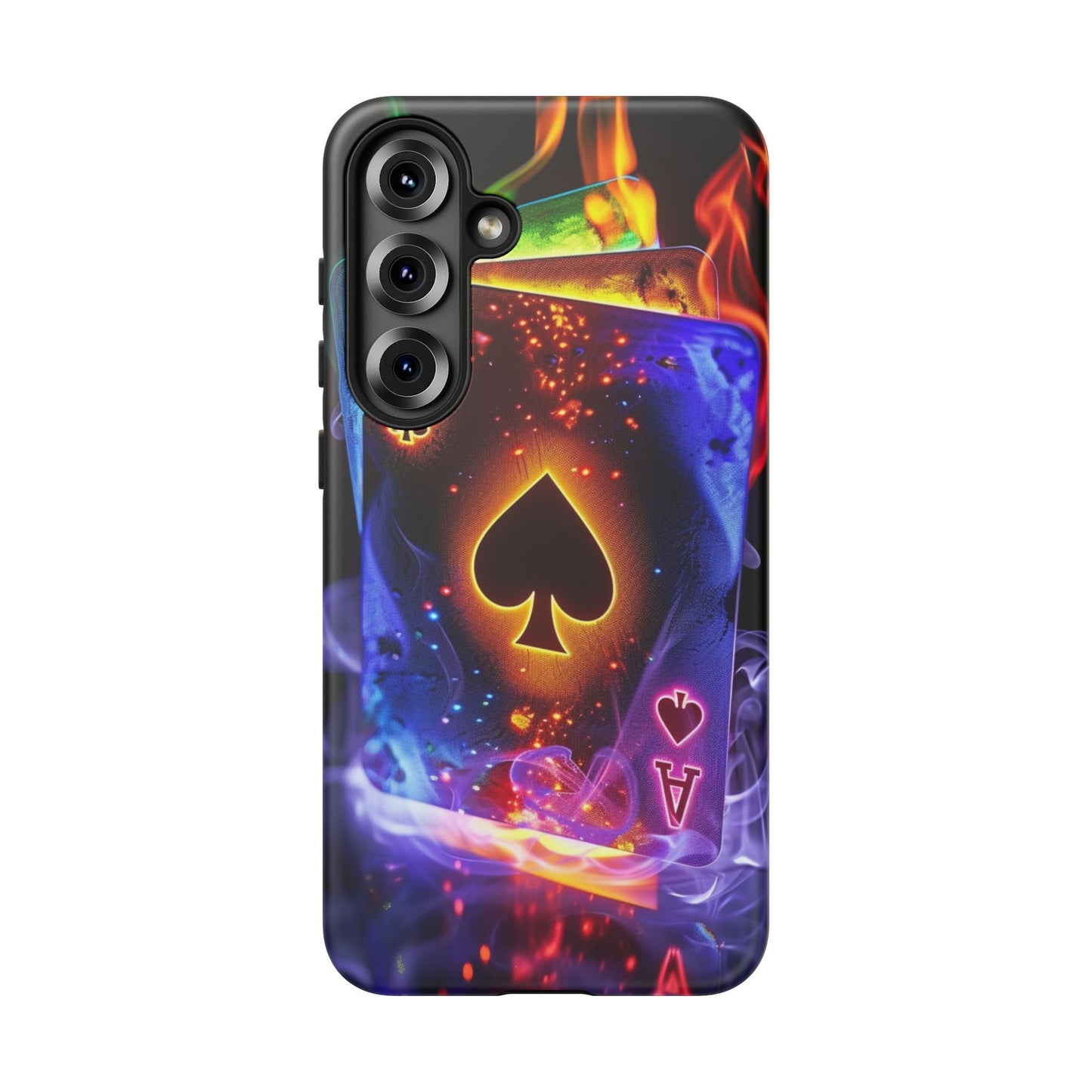 Vibrant Phone Case with Ace of Spades Design, Tough Phone Cover, Colorful Gift for Gamer| Samsung Case