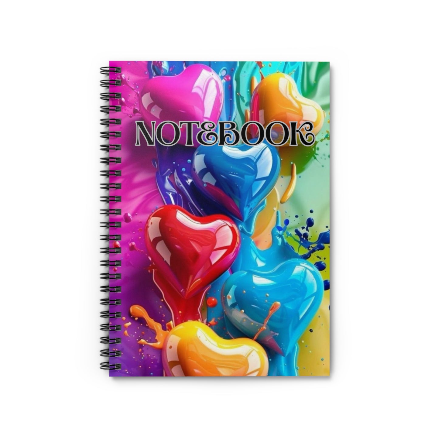 Colorful Heart Spiral Notebook - Ruled Line, Cute Journal, Gift for Her, School Supplies, Love Notes, Creative Writing, Artistic Memoir