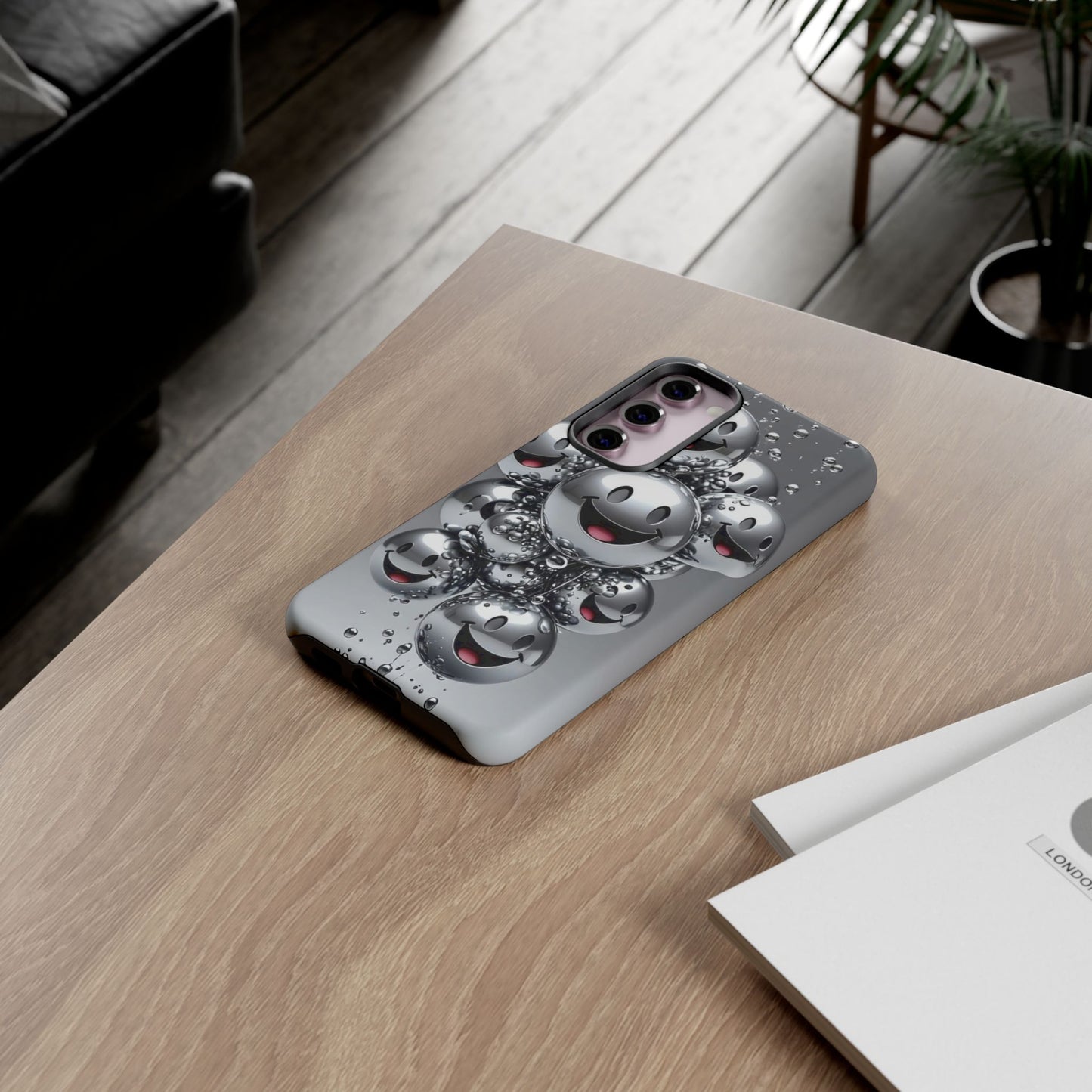 Cheerful Phone Case with Smiley Faces, Tough and Fun Case for You, Gift for Friends, Unique Smartphone Cover, Bubble Design | Samsung Case