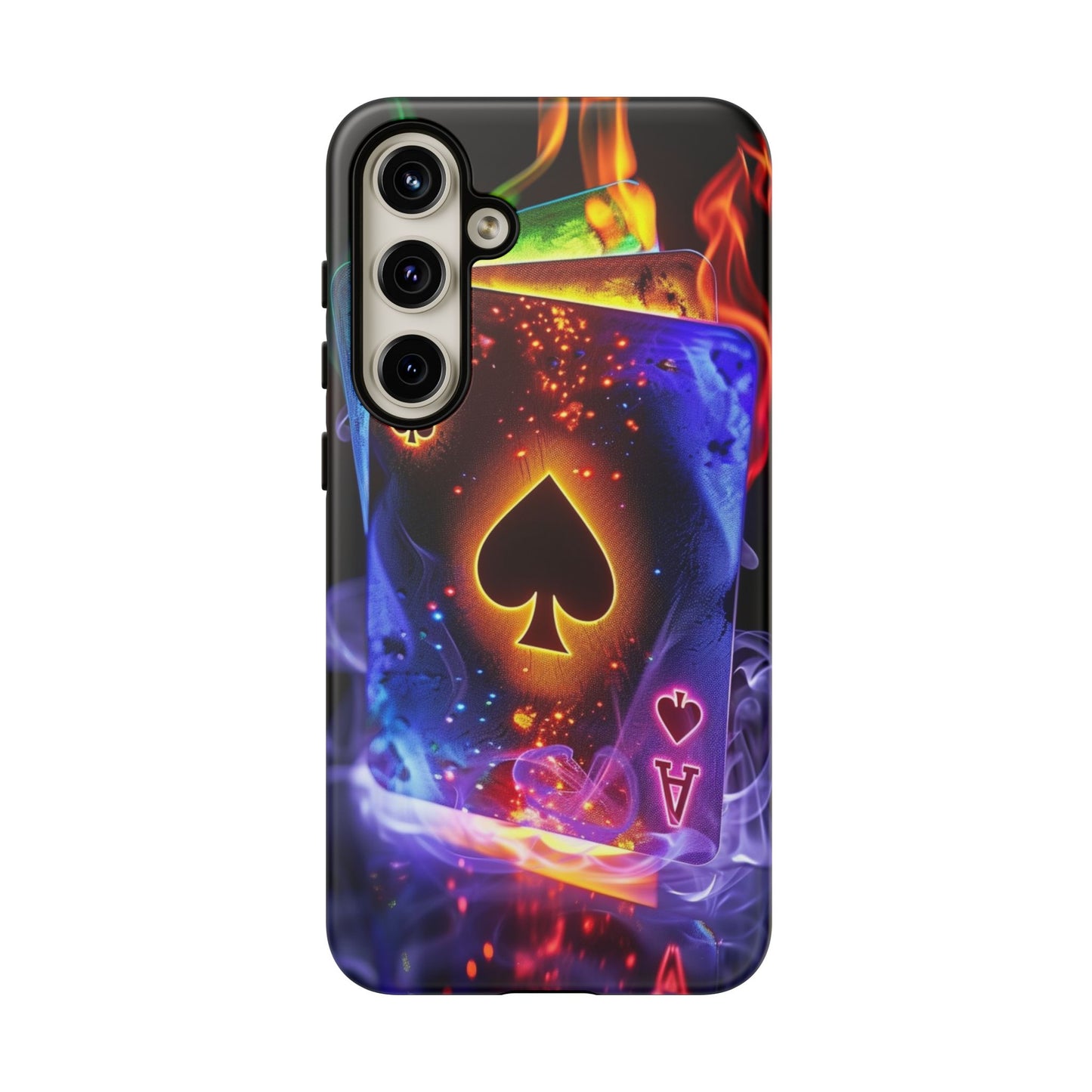 Vibrant Phone Case with Ace of Spades Design, Tough Phone Cover, Colorful Gift for Gamer| Samsung Case