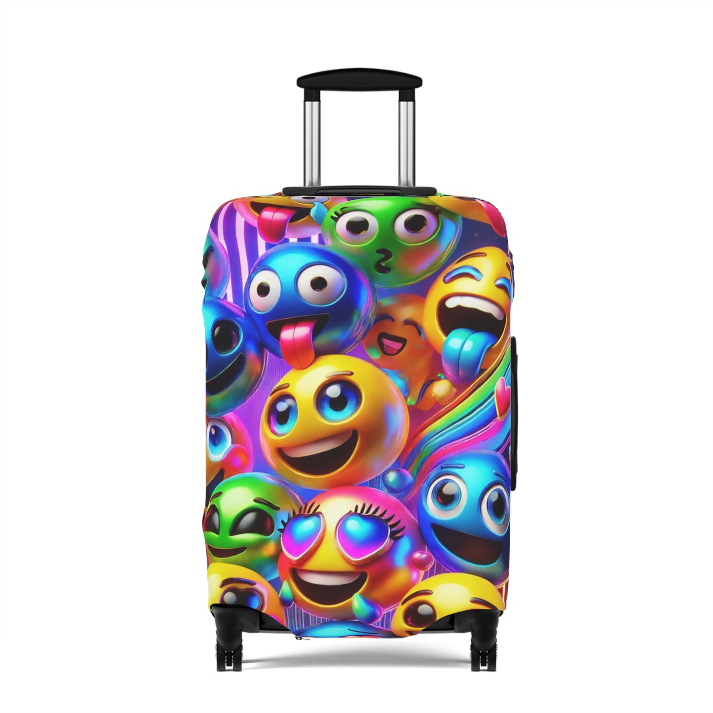 Vibrant Emoji Luggage Cover, Fun Travel Accessory, Personalized Luggage Protector, Gifts for Travelers, Colorful Suitcase Cover