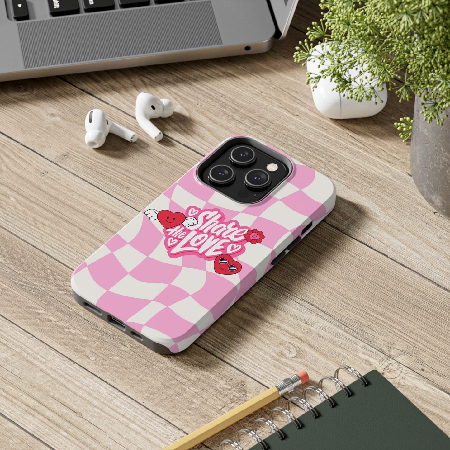 Share the Love Tough Phone Cases - Cute Heart Designs for Valentine's Day, Cute Phone Accessories, Gifts for Teens, Stylish Phone Covers