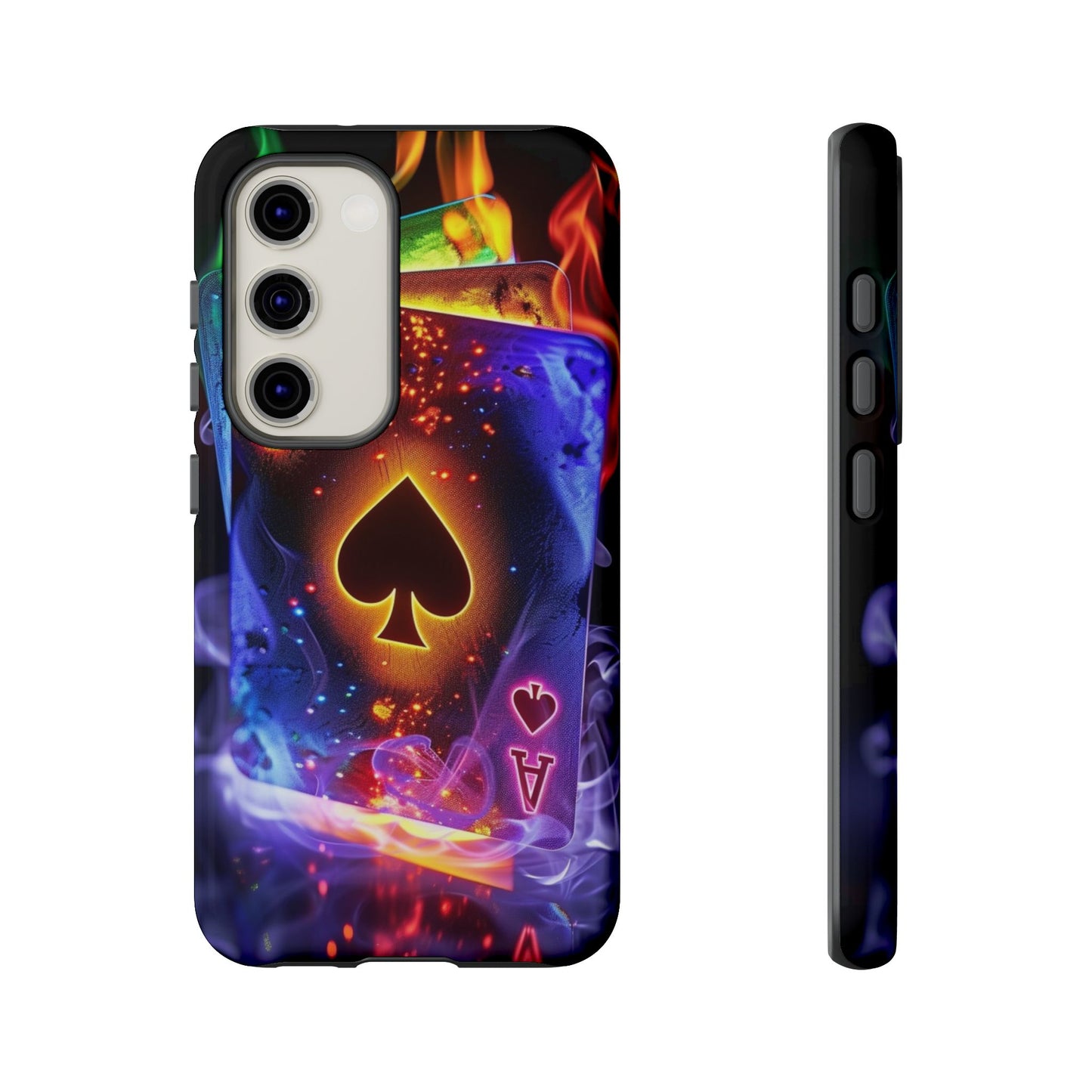Vibrant Phone Case with Ace of Spades Design, Tough Phone Cover, Colorful Gift for Gamer| Samsung Case