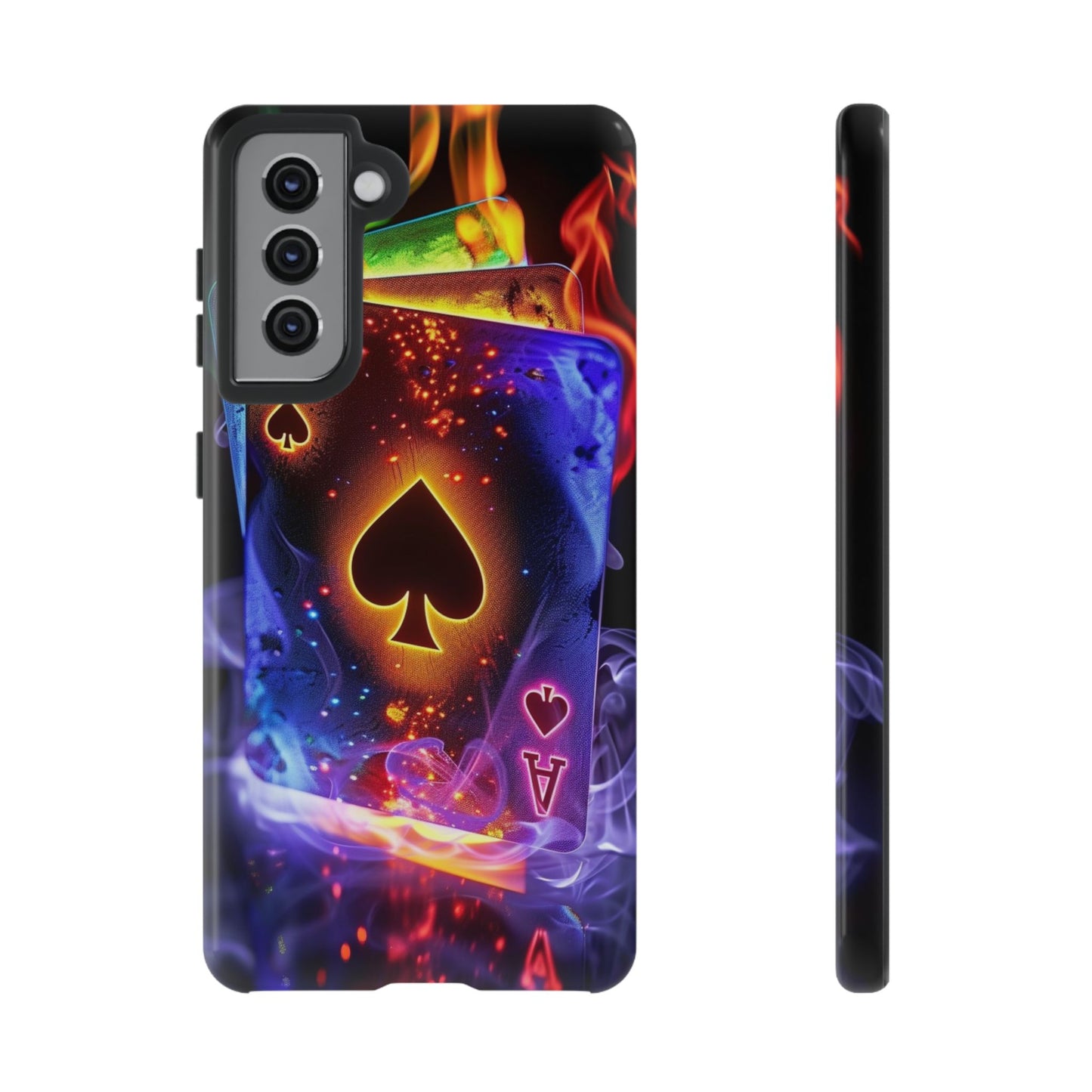 Vibrant Phone Case with Ace of Spades Design, Tough Phone Cover, Colorful Gift for Gamer| Samsung Case