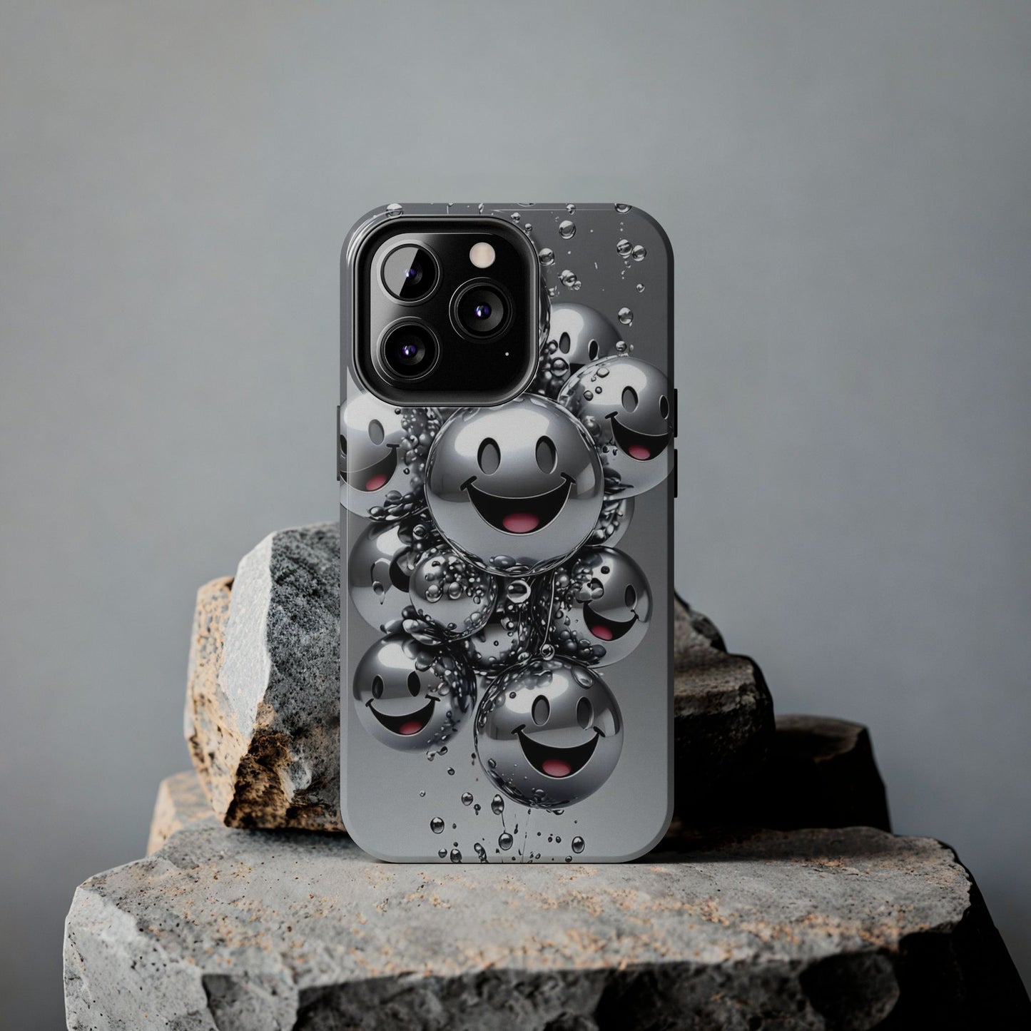Smiley Bubble Tough Phone Cases - Durable Smartphone Protection, Fun Happy Face Design, Perfect for Gift | Iphone Case