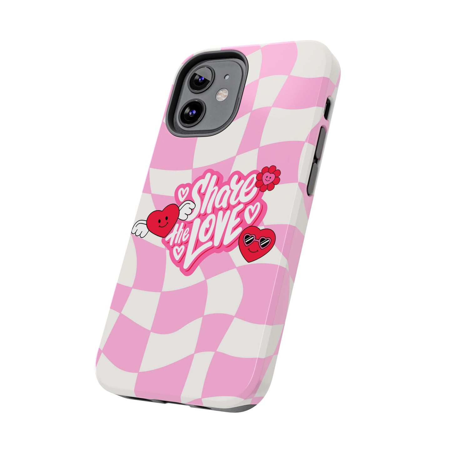 Share the Love Tough Phone Cases - Cute Heart Designs for Valentine's Day, Cute Phone Accessories, Gifts for Teens, Stylish Phone Covers