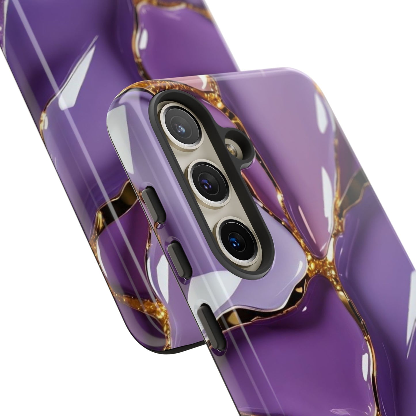 Elegant Phone Case with Purple Marble Design, Tough Phone Cover, Chic Mobile Accessory, Unique Gift for Her, Stylish Phone Protector - Samsung case