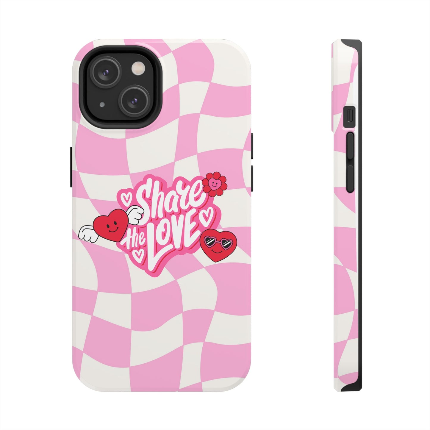 Share the Love Tough Phone Cases - Cute Heart Designs for Valentine's Day, Cute Phone Accessories, Gifts for Teens, Stylish Phone Covers
