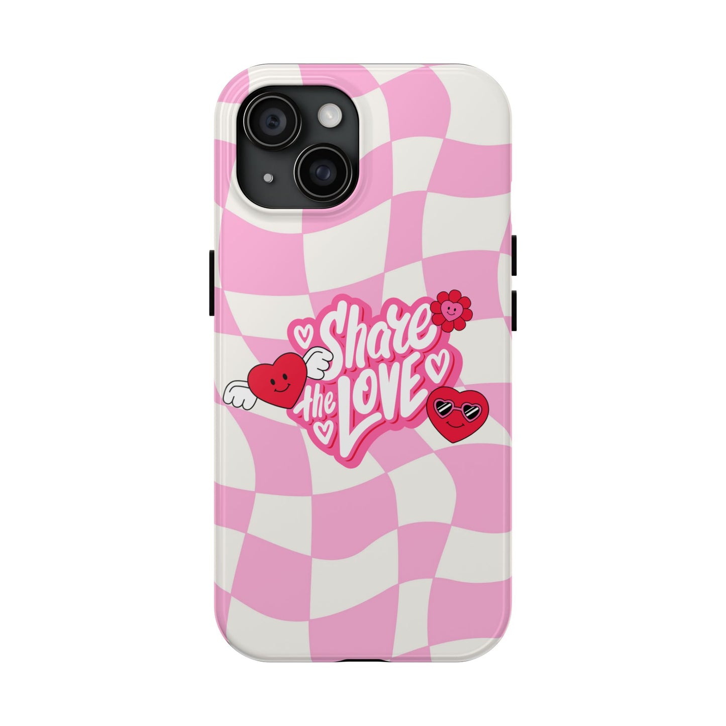 Share the Love Tough Phone Cases - Cute Heart Designs for Valentine's Day, Cute Phone Accessories, Gifts for Teens, Stylish Phone Covers