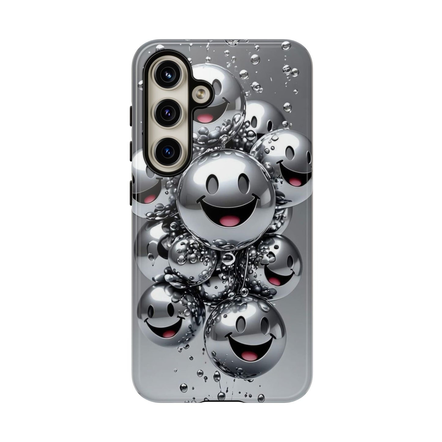 Cheerful Phone Case with Smiley Faces, Tough and Fun Case for You, Gift for Friends, Unique Smartphone Cover, Bubble Design | Samsung Case