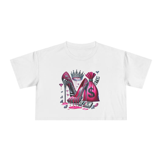 Chic Women's Crop Tee with Stylish Shoe and Money Design, Trendy Casual Top, Perfect Gift for Fashion Lovers, Birthday or Party [...]