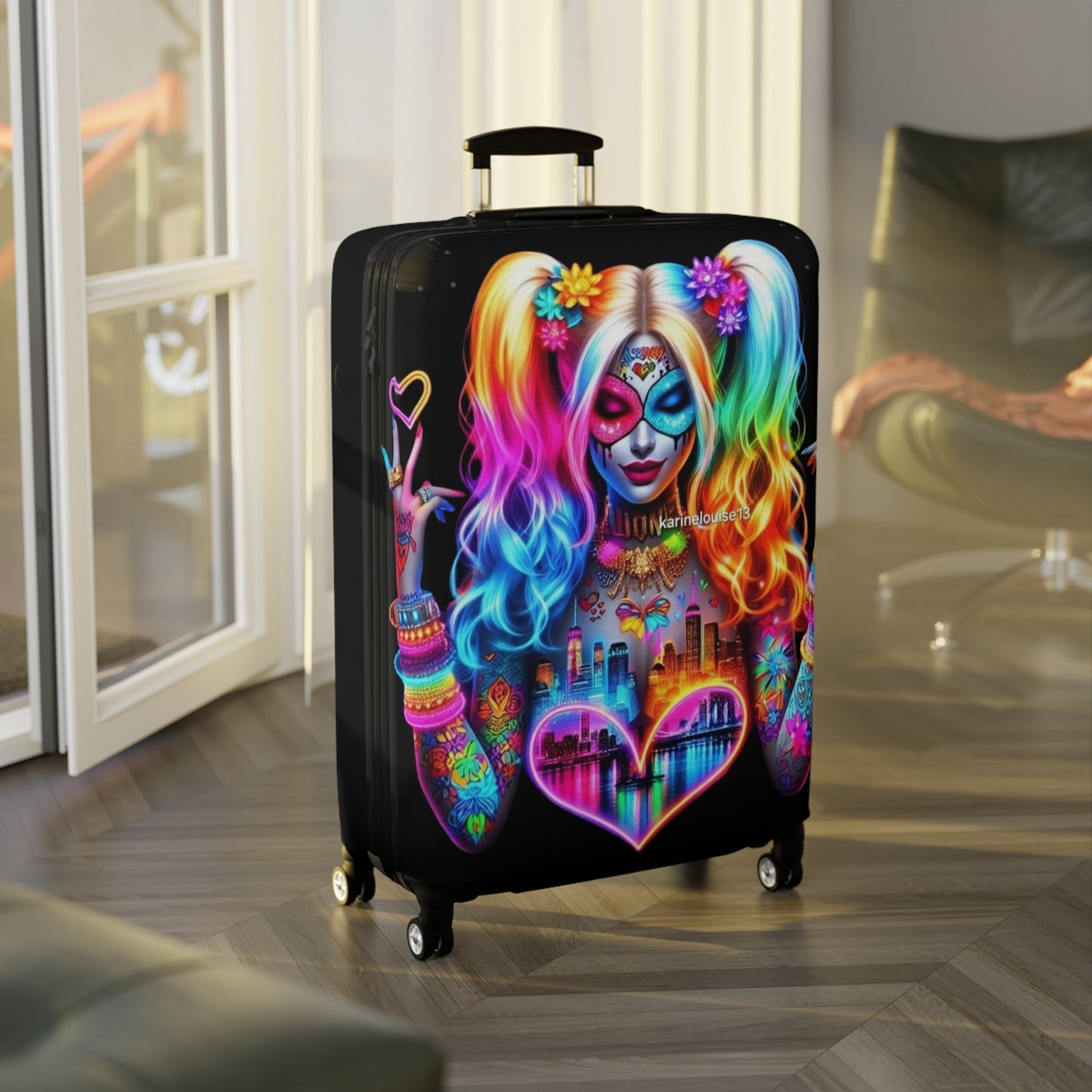 Colorful Harlequin Luggage Cover - Protect Your Suitcase, Travel Accessories, Unique Gift for Travelers | Suitcase