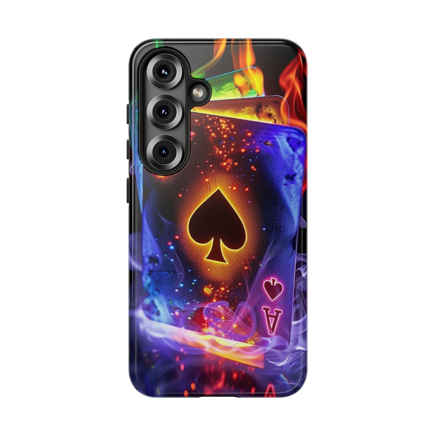 Vibrant Phone Case with Ace of Spades Design, Tough Phone Cover, Colorful Gift for Gamer| Samsung Case