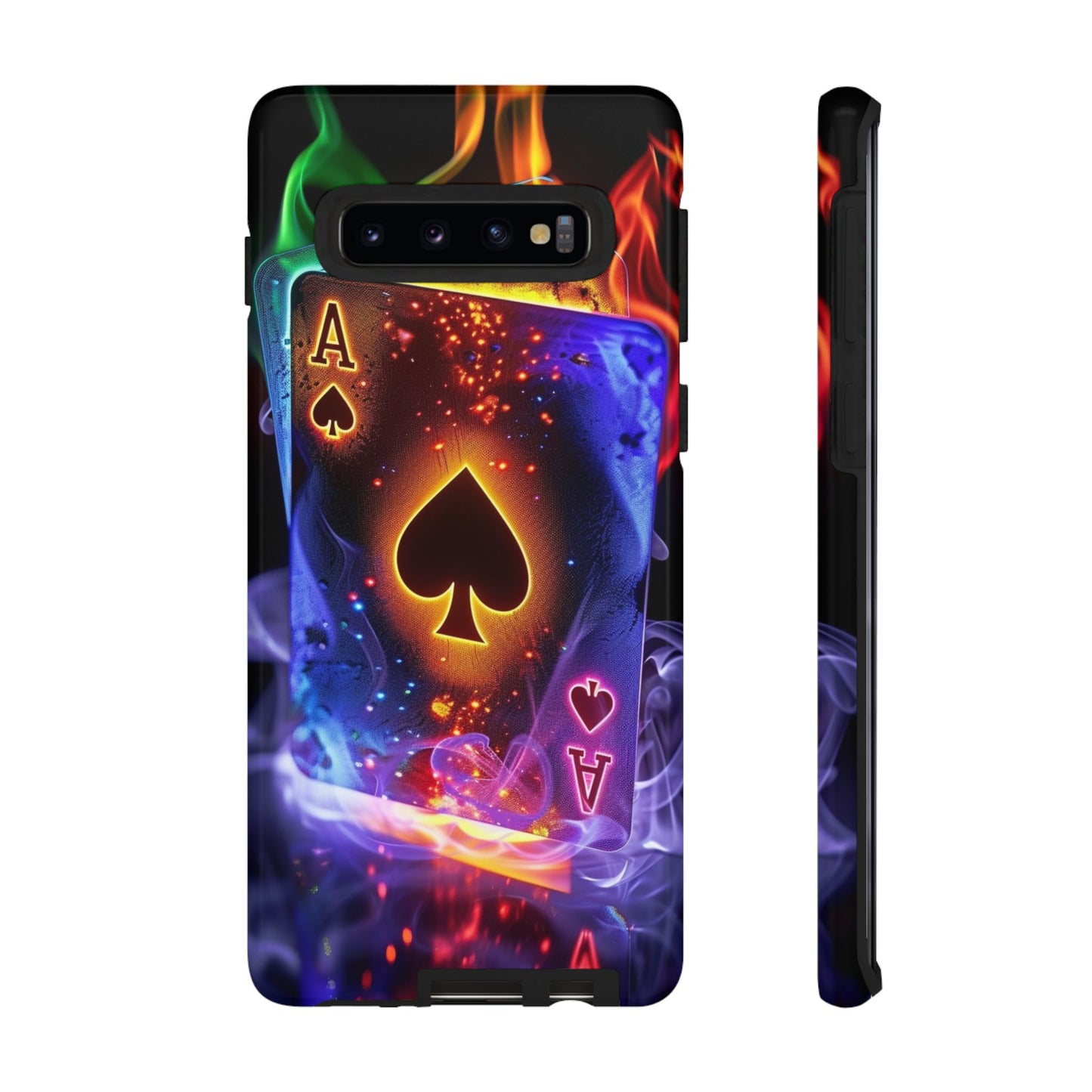 Vibrant Phone Case with Ace of Spades Design, Tough Phone Cover, Colorful Gift for Gamer| Samsung Case
